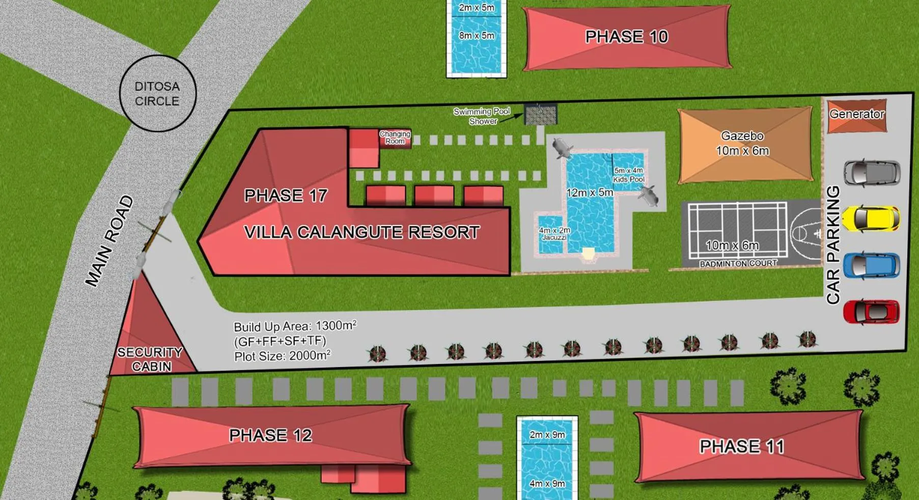 Bird's eye view in Private Villa Calangute Resort -10BHK