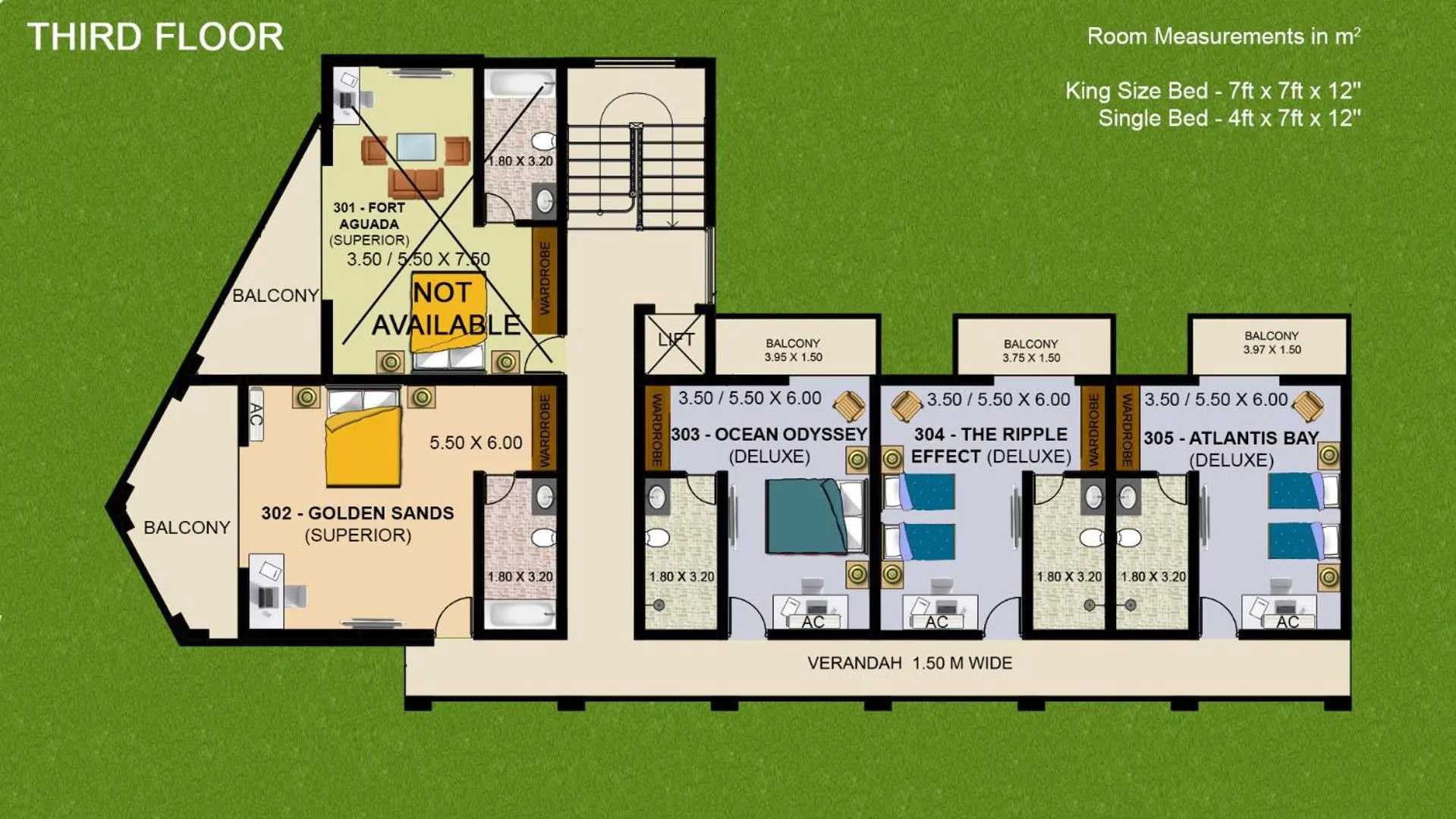 Floor plan in Private Villa Calangute Resort -10BHK