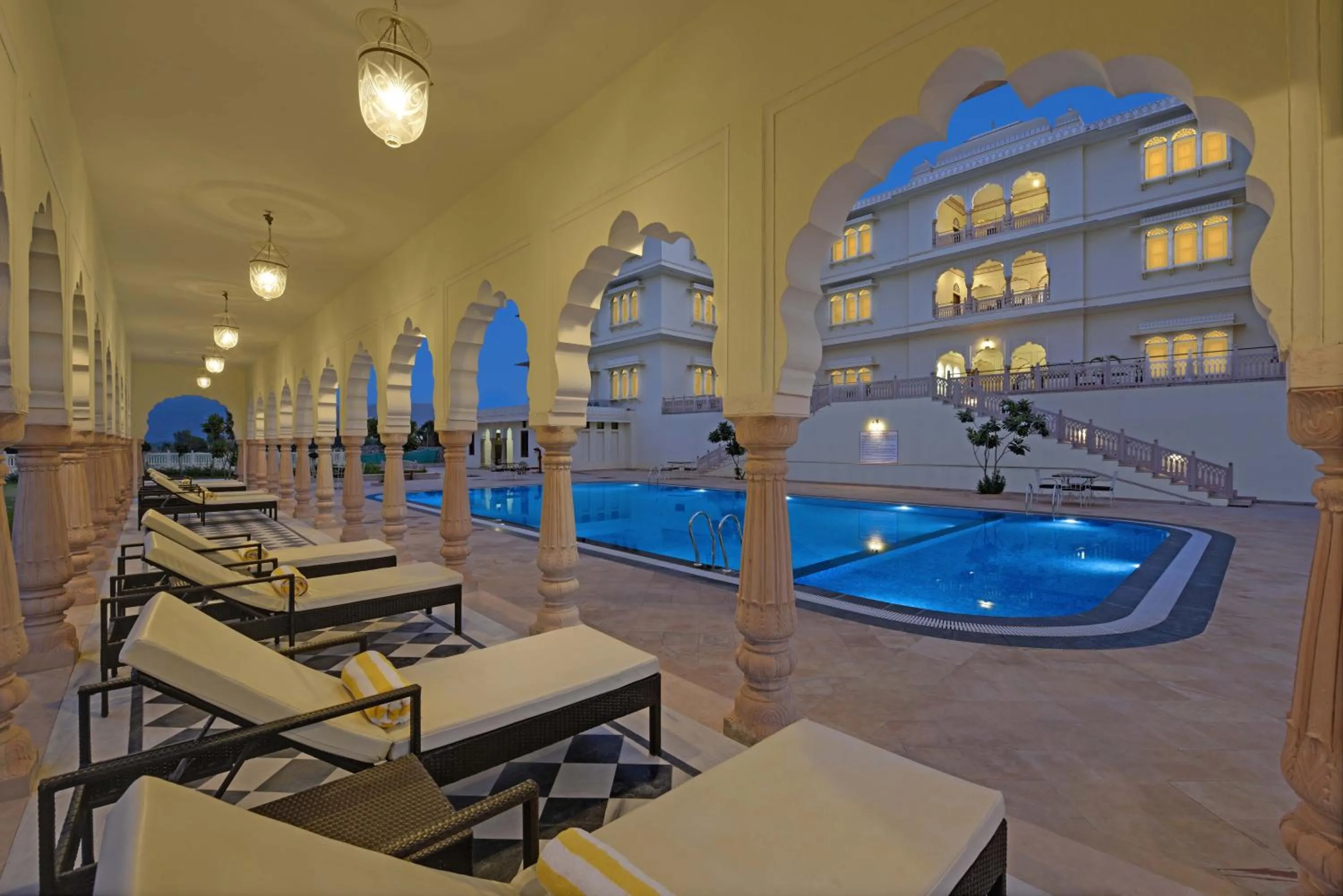 Swimming pool in The Jai Bagh Palace