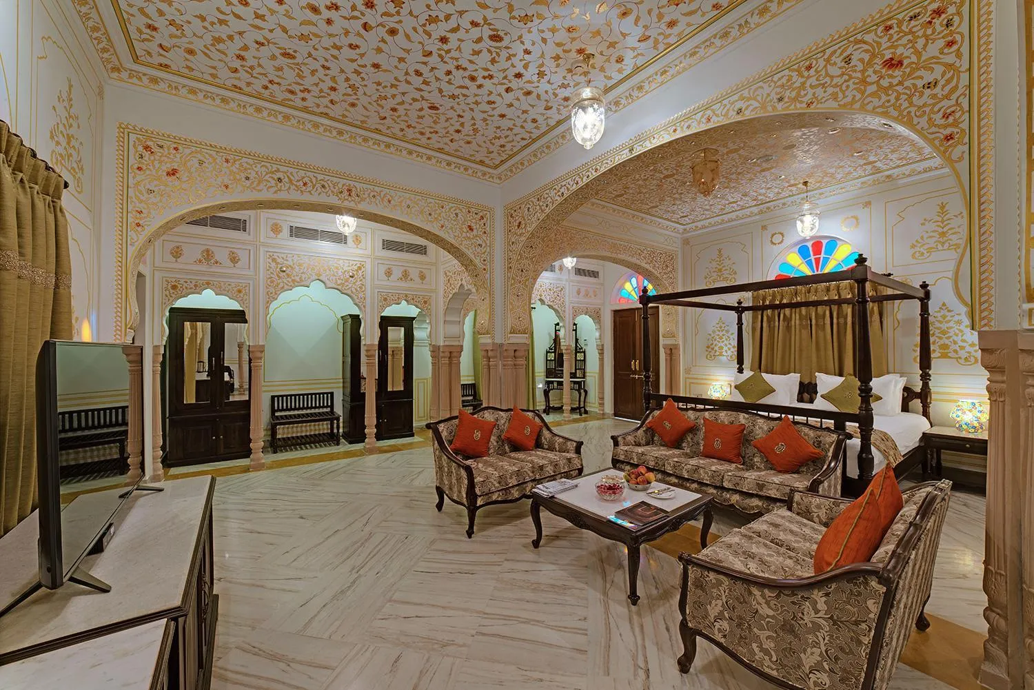 Living room in The Jai Bagh Palace