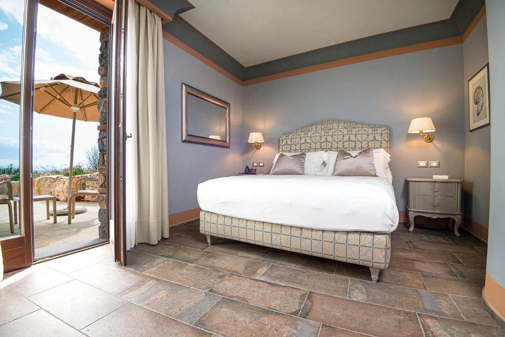 Bedroom, Bed in Castello Bonaria Wine & Spa Resort