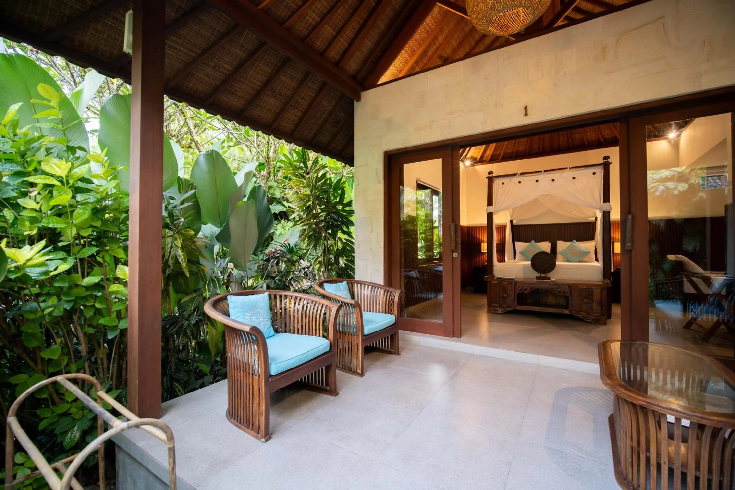 Patio, Bed in Sama's Cottages and Villas