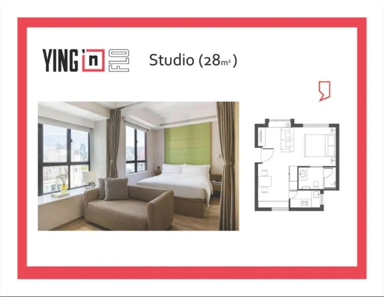 Floor plan, Bed in YING'nFLO, Hong Kong, Wan Chai