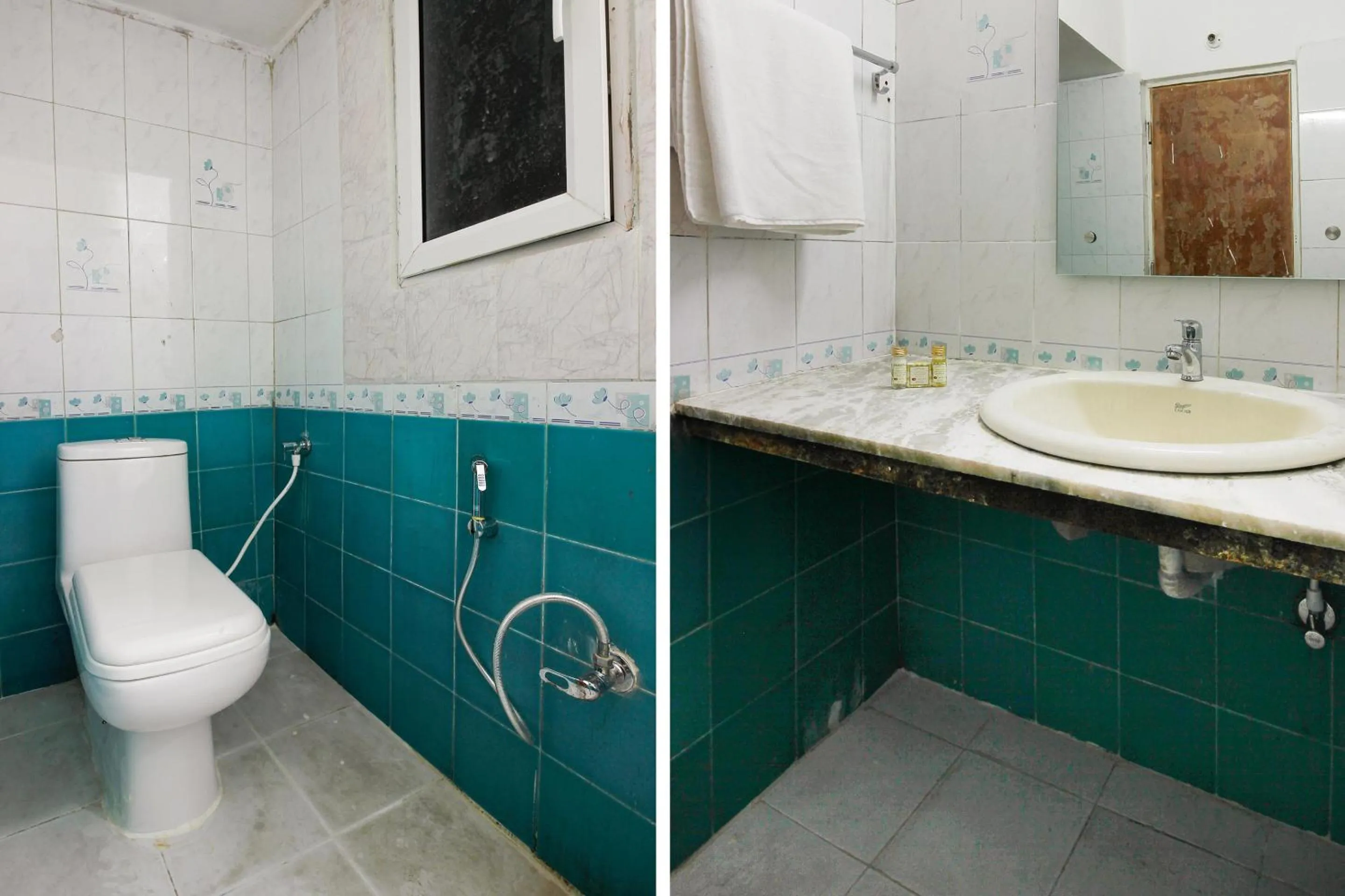 Bathroom in Capital O Sri Suprabhat Grand Near Kachiguda Railway Station