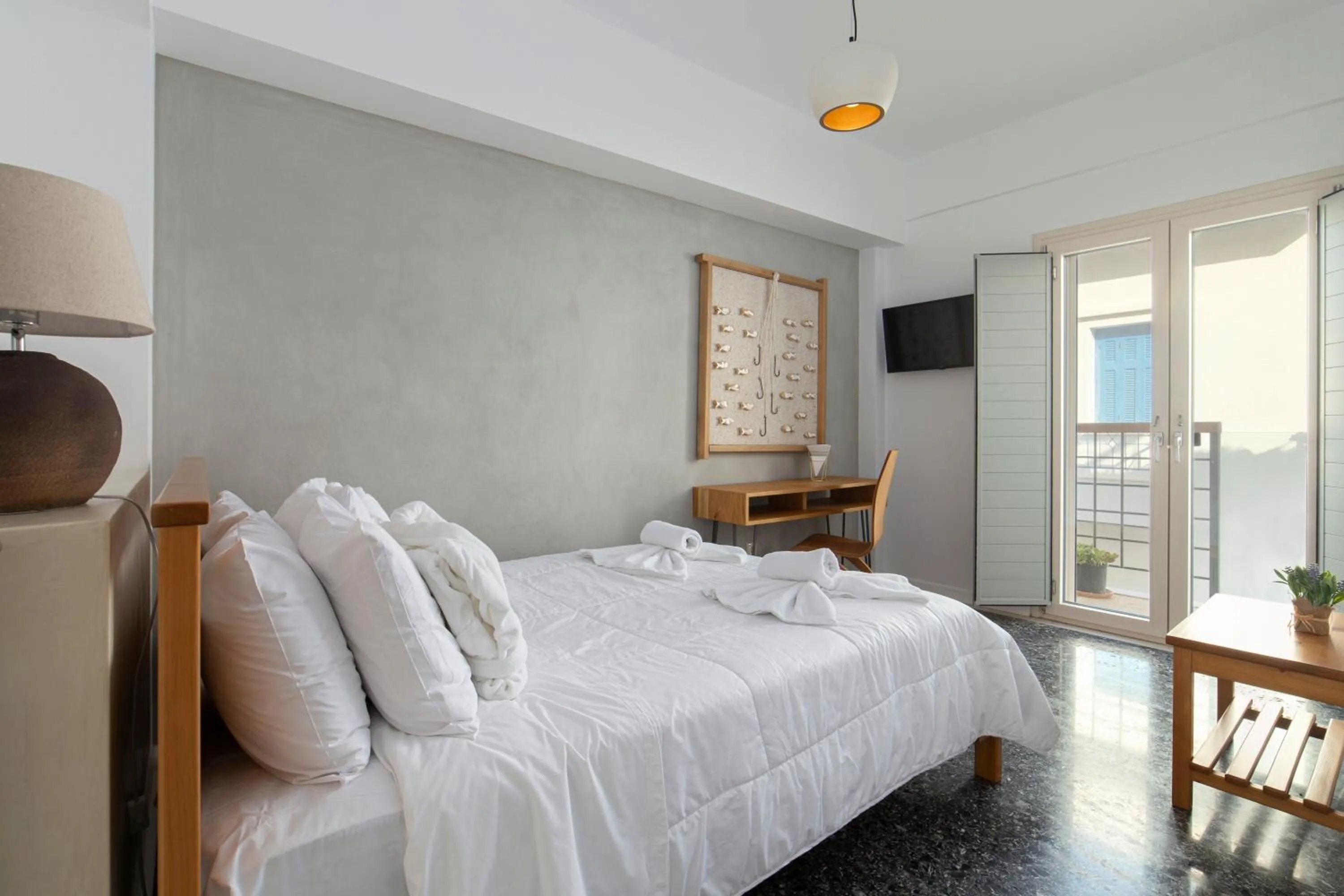 Bed in Andros 4 All Seasons Villas & Suites