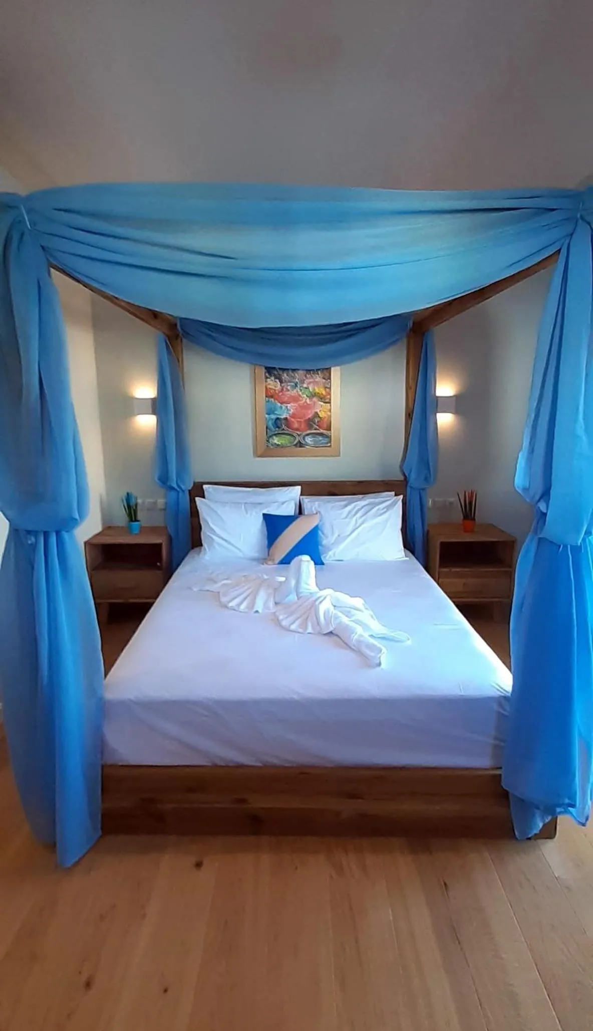 Bed in Andros 4 All Seasons Villas & Suites