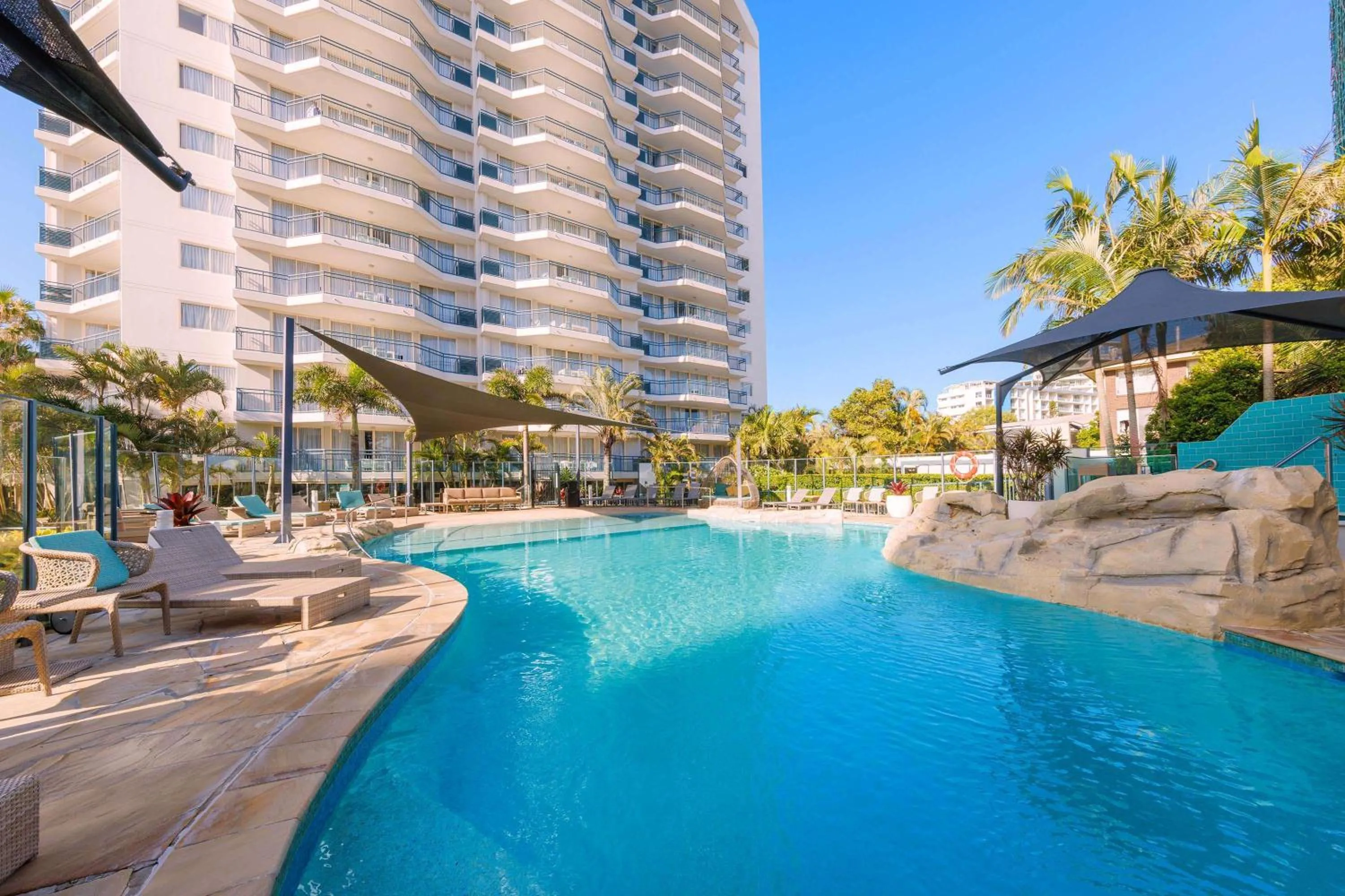 Pool view in Club Wyndham Kirra Beach