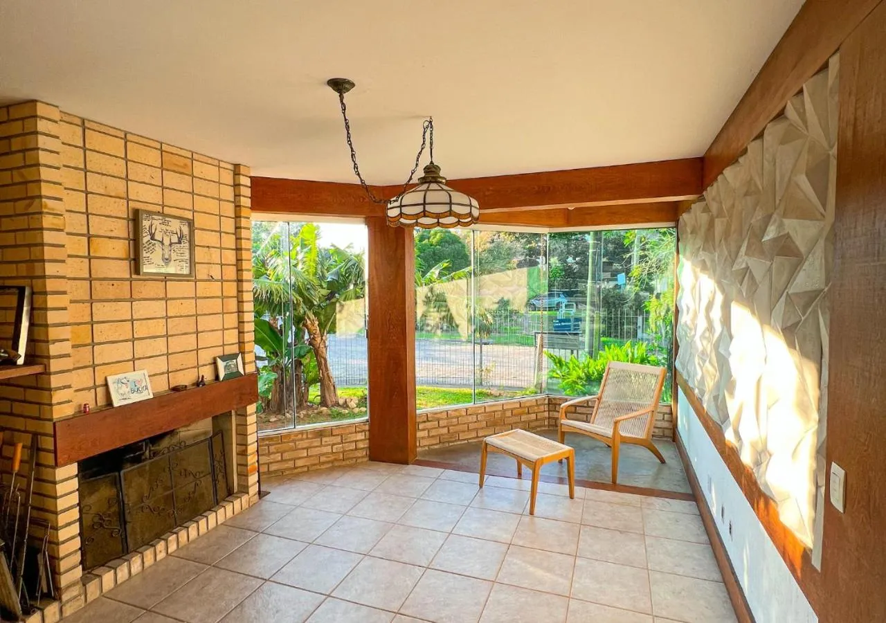 fireplace in Patz Houz Hostel