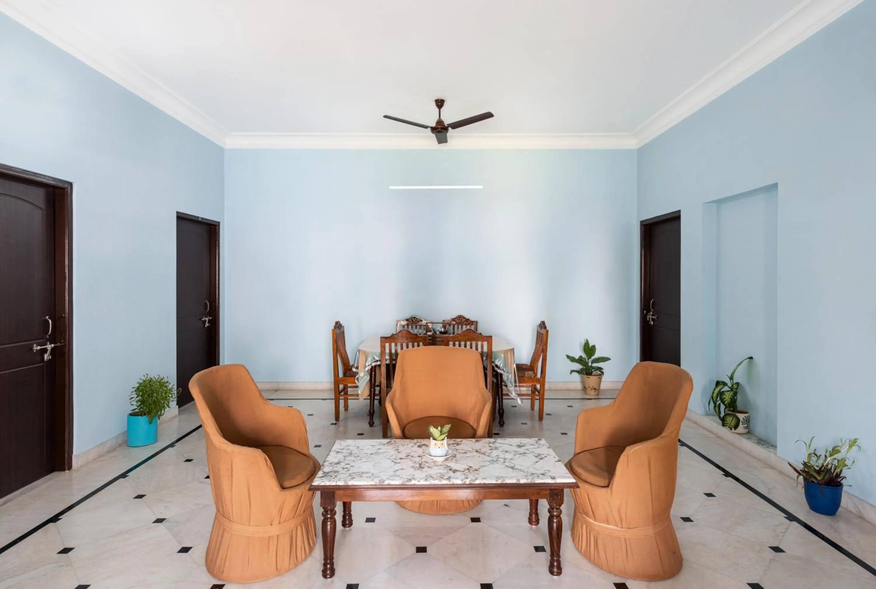 Dining area in Chandra Vilas Heritage stay