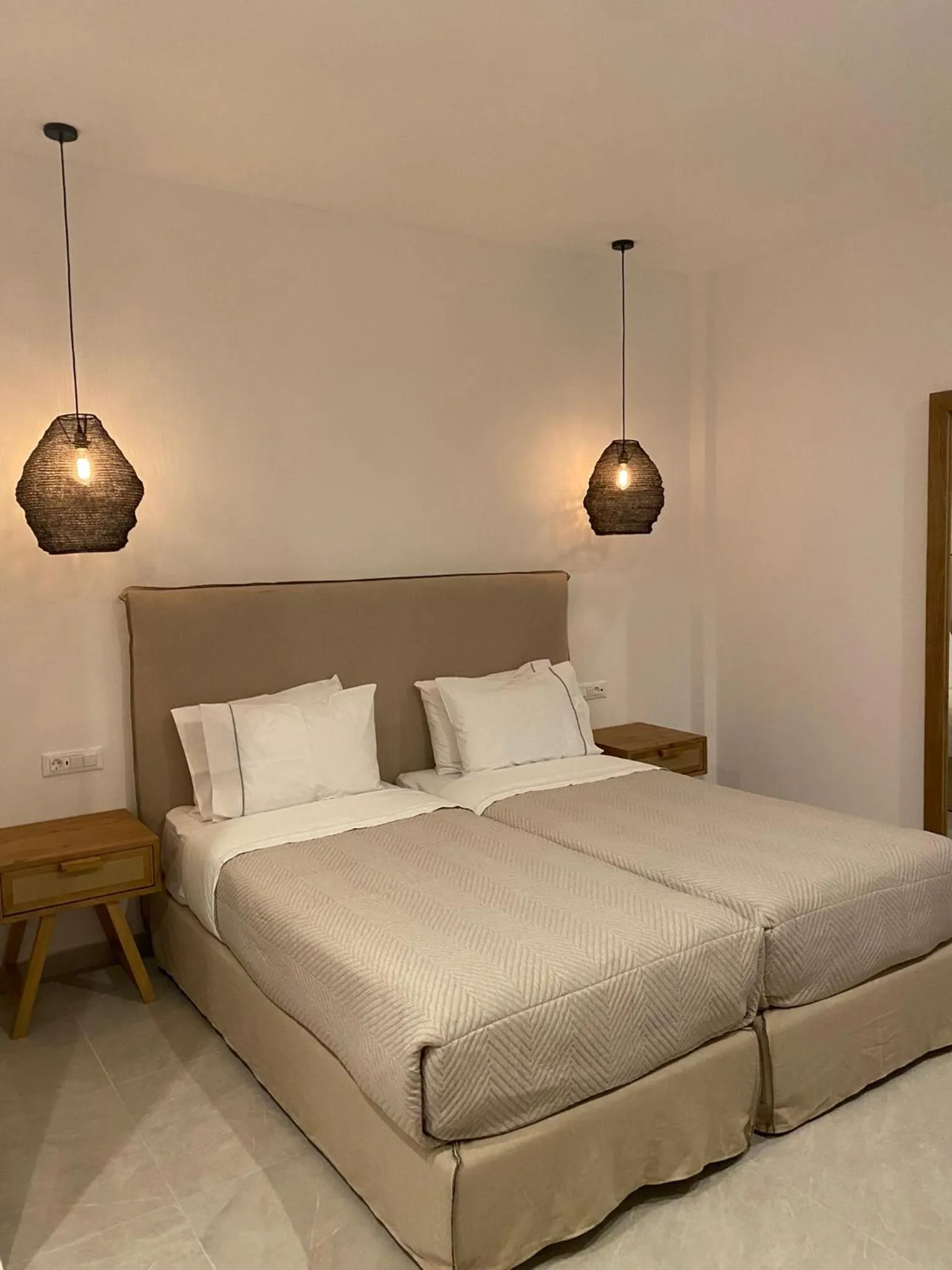 Bed in Anna-Maria Mykonos Hotel