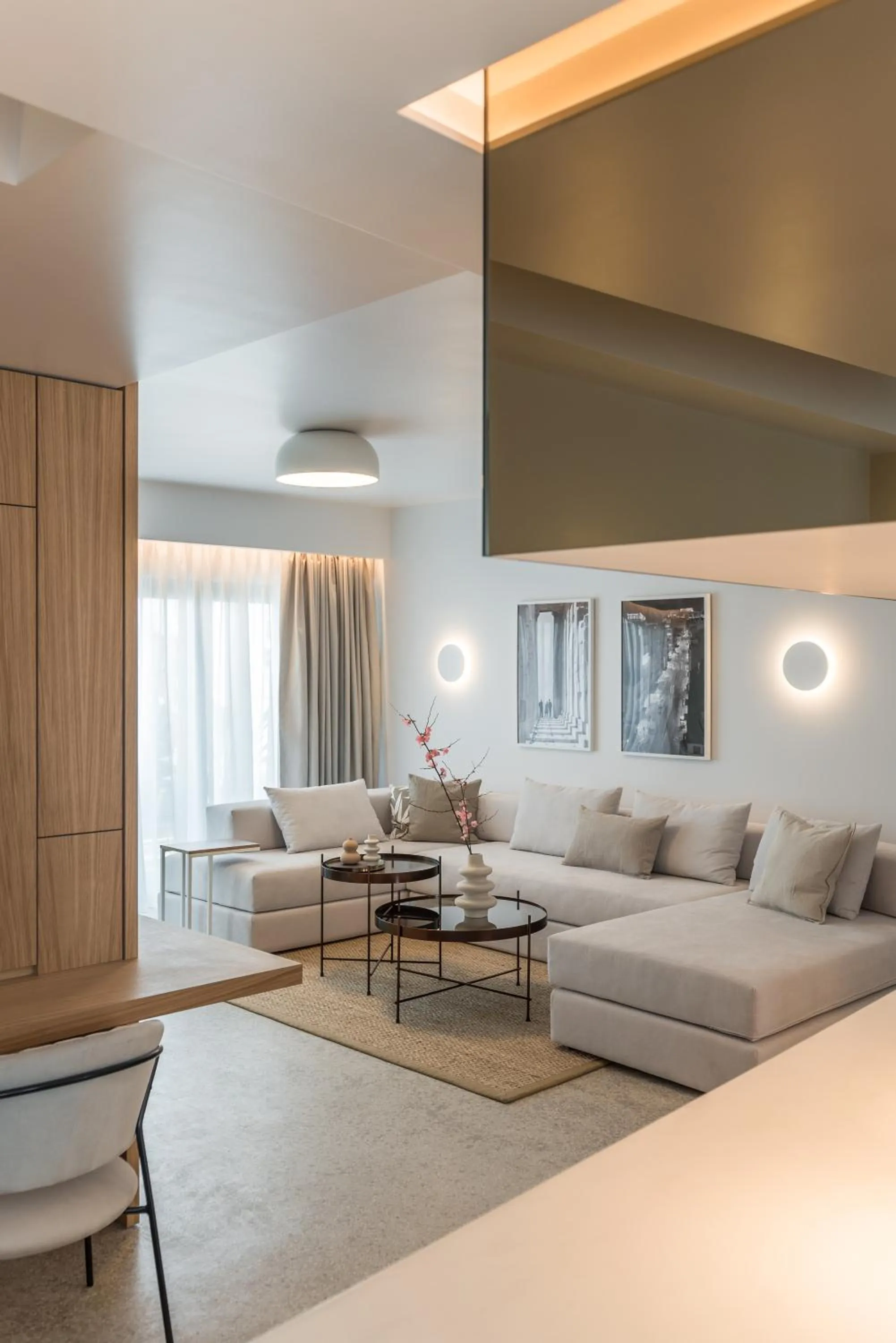 Living room, Bed in Urban Suites