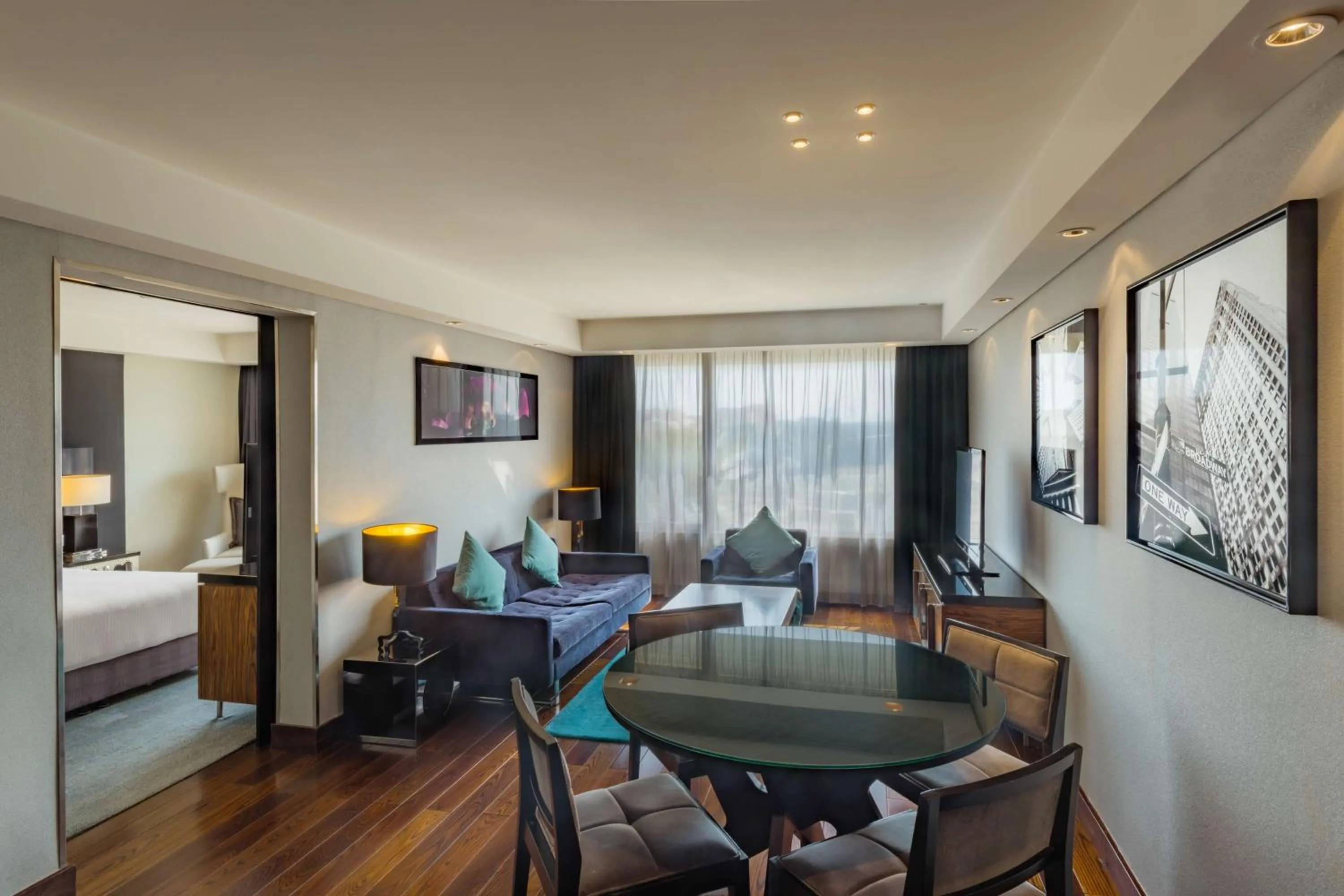 Living room, Bed in Radisson Blu Hotel, Kuwait