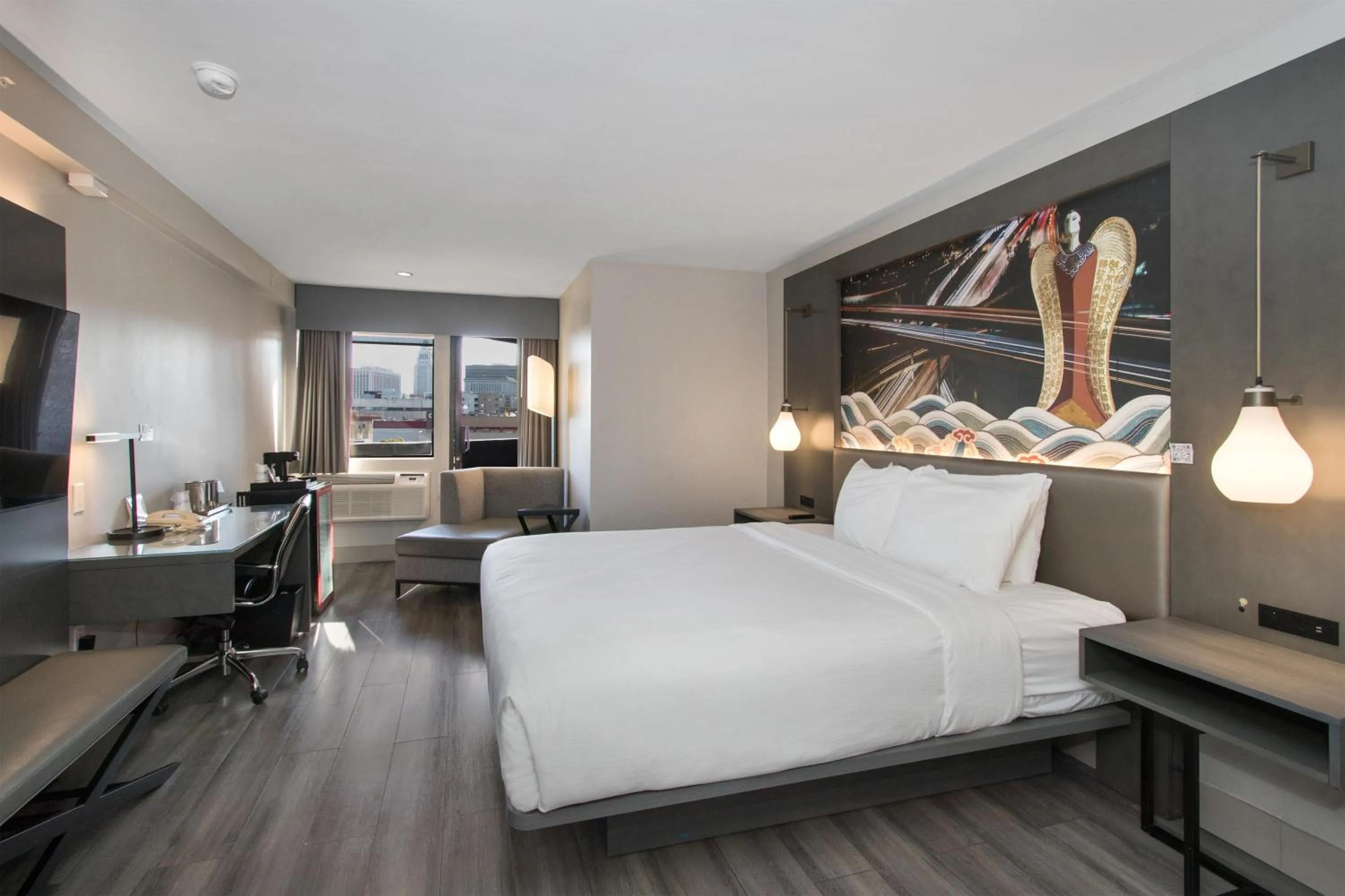 Bedroom, Bed in Aiden Los Angeles Downtown Dragon Gate Inn