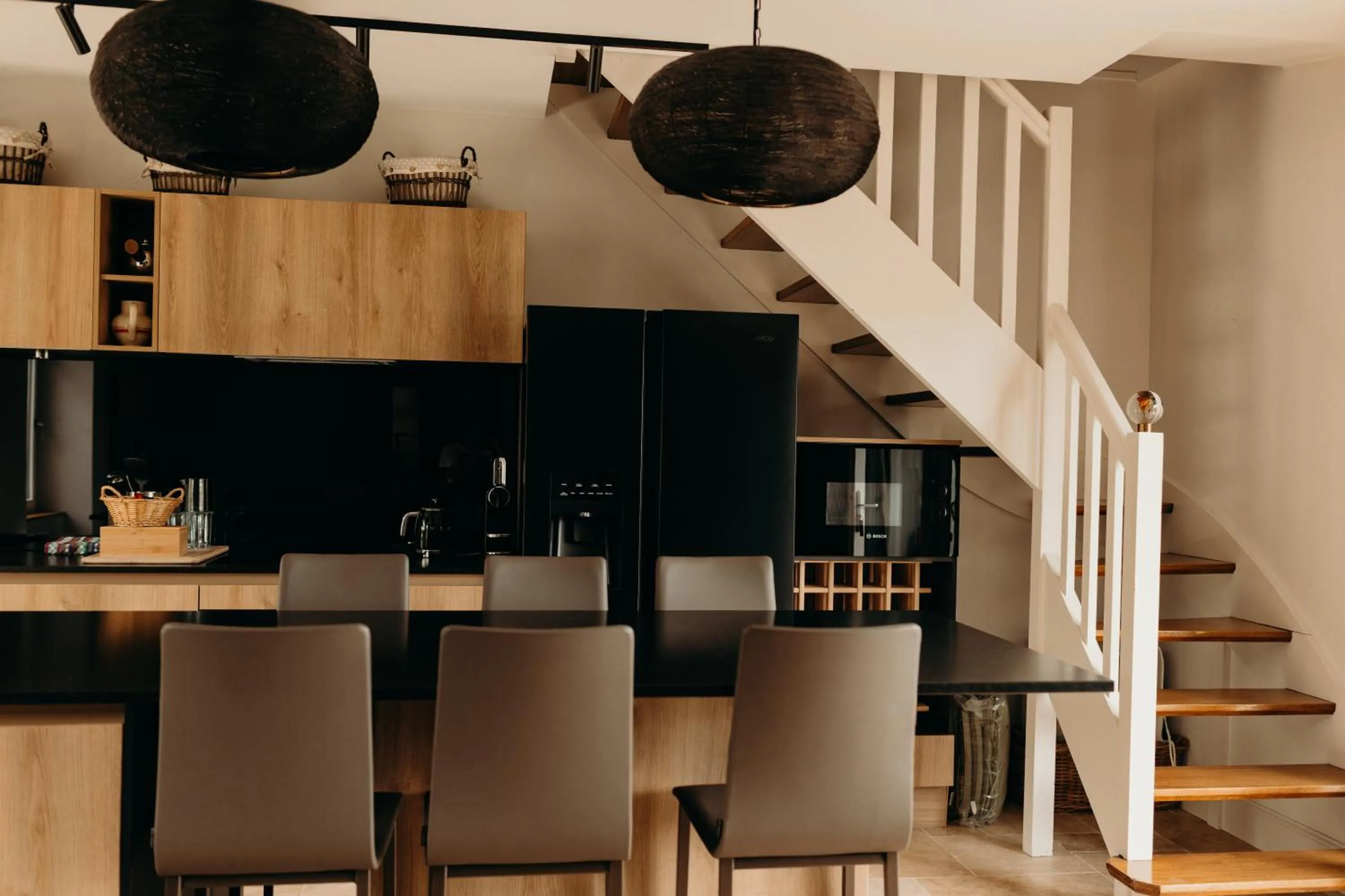 kitchen in Hôtel Le Chatellier - Piscine chauffée d'avril à octobre