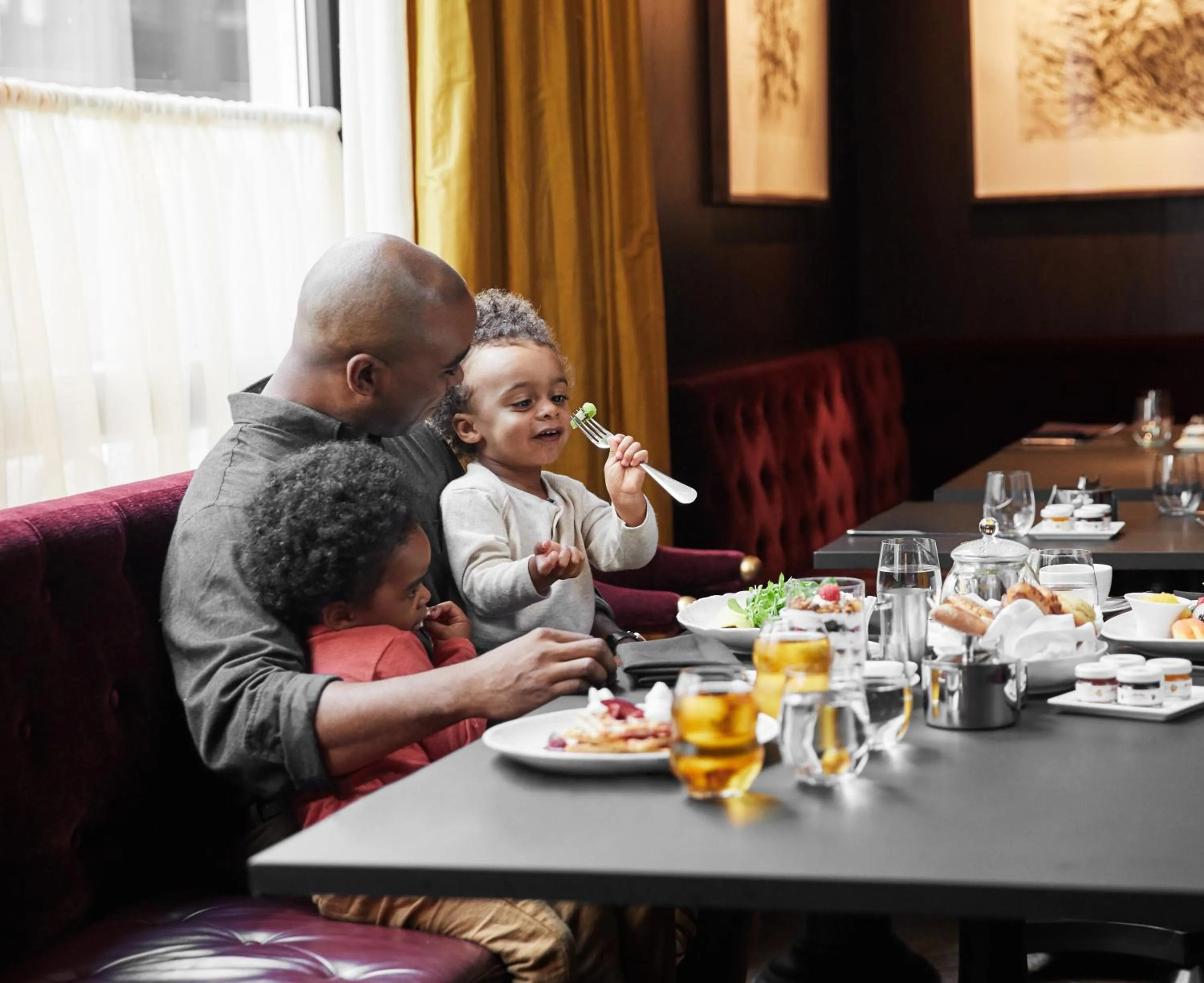 People in Four Seasons Hotel New York Downtown