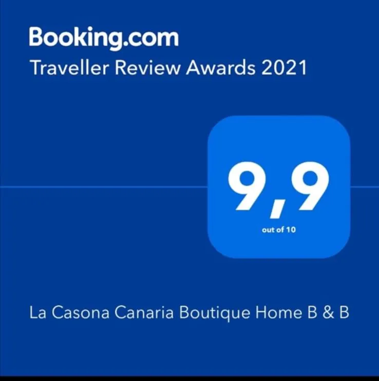 Certificate/Award in La Casona Canaria Boutique Home B & B