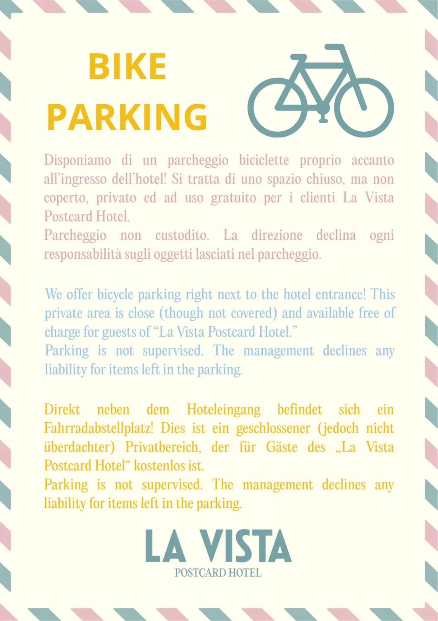 Cycling in La Vista Postcard Hotel