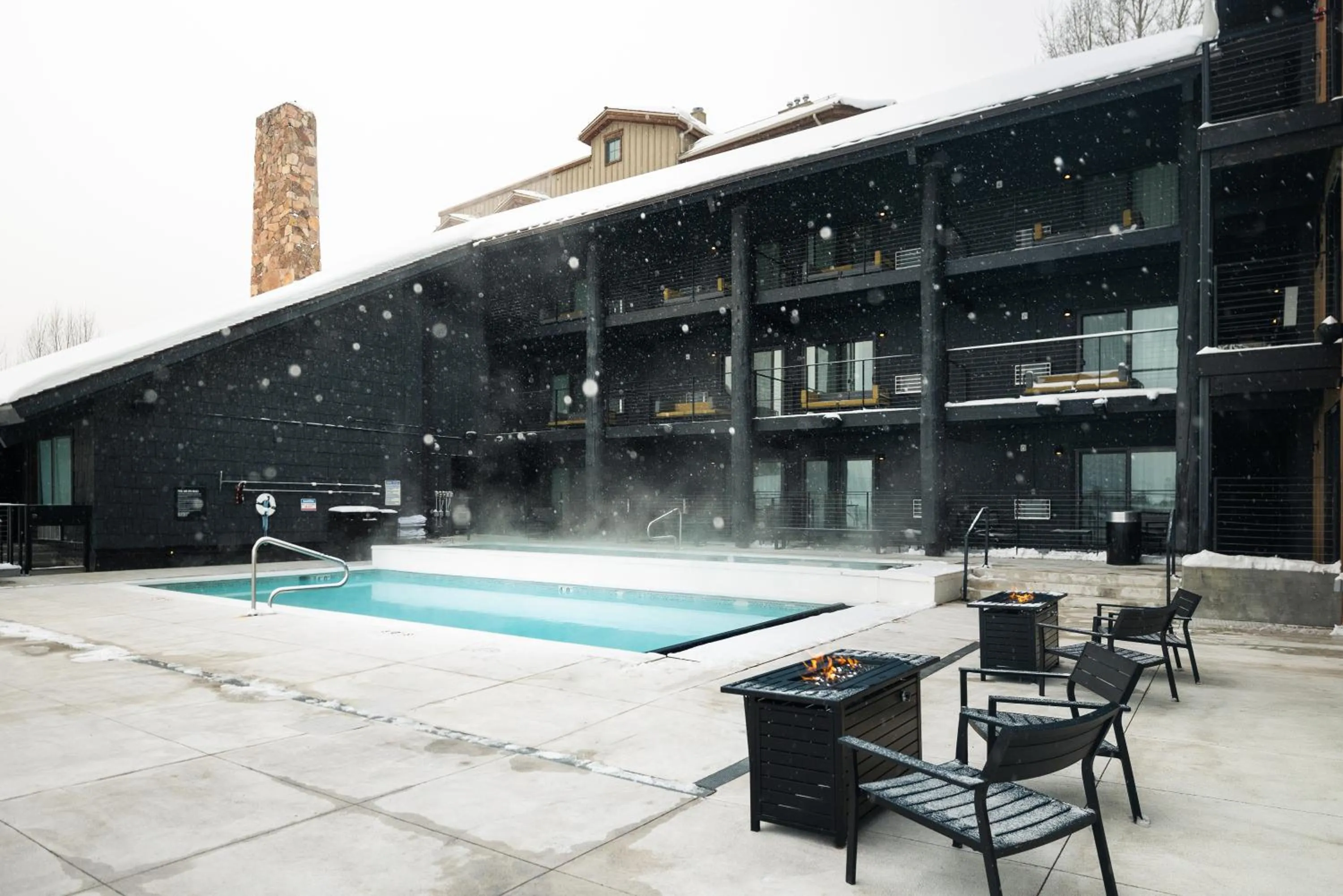 Pool view in Gravity Haus Jackson Hole