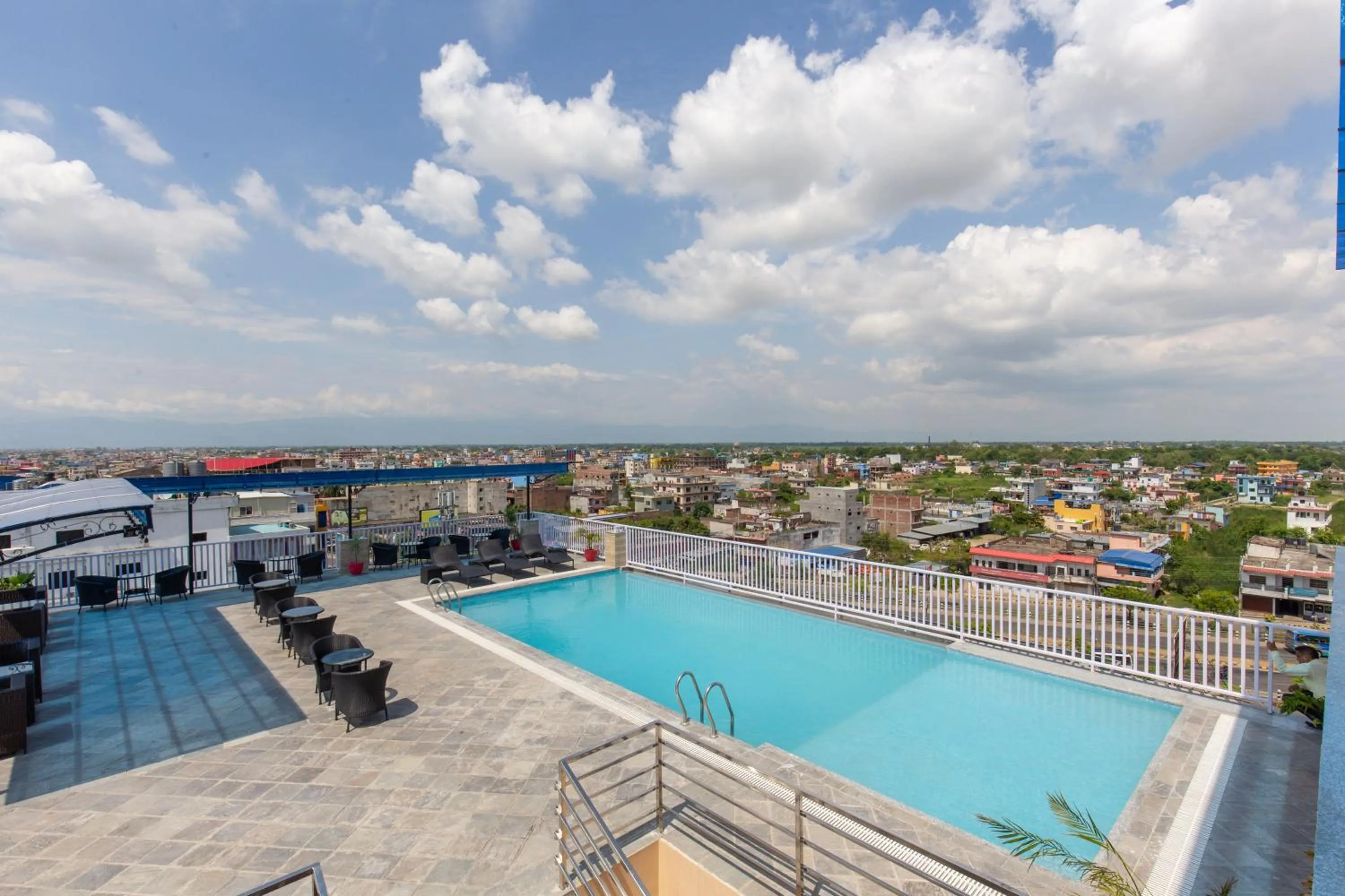 Pool view in Mourya Hotel