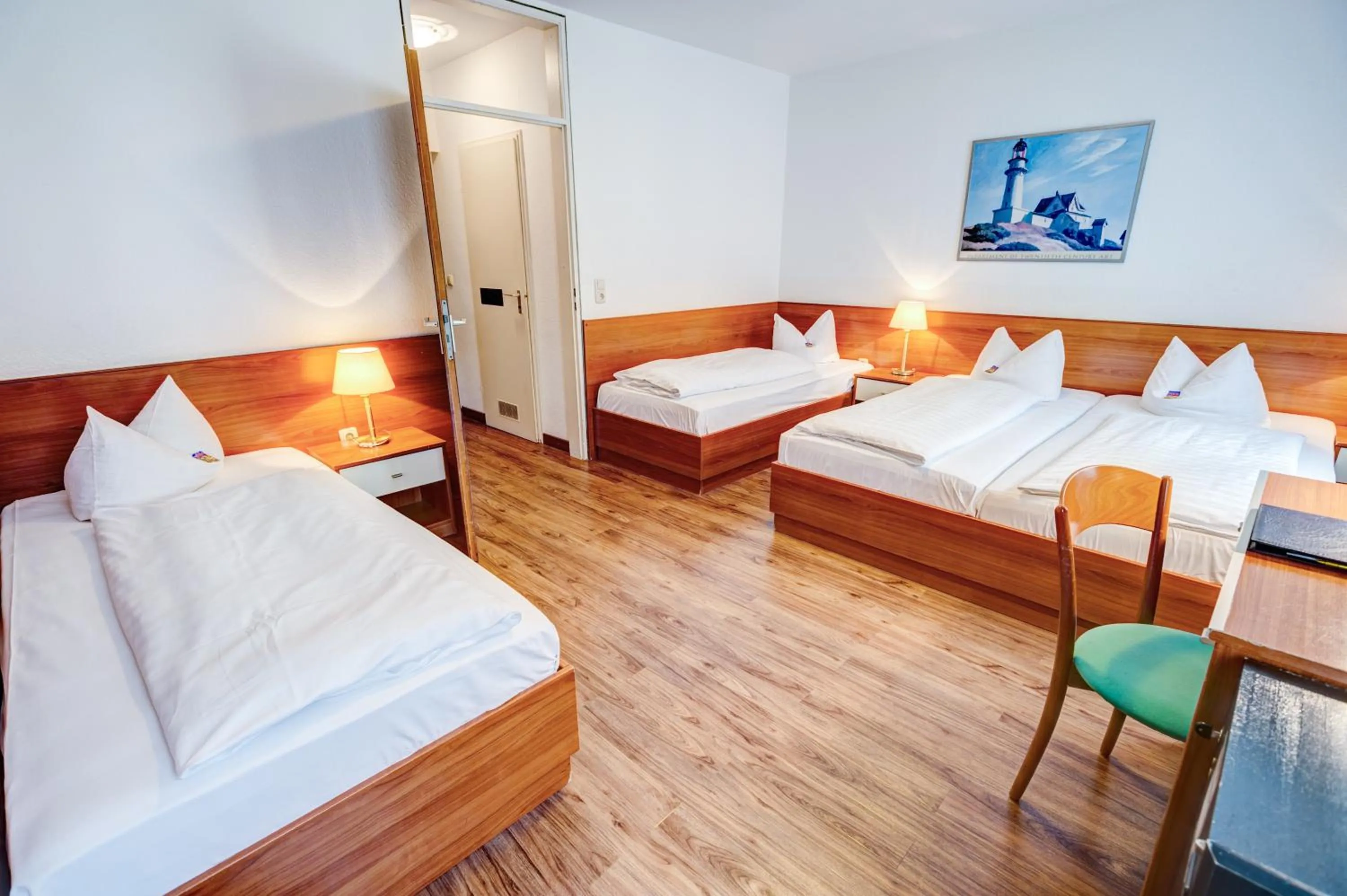 Bed in Hotel Antares München