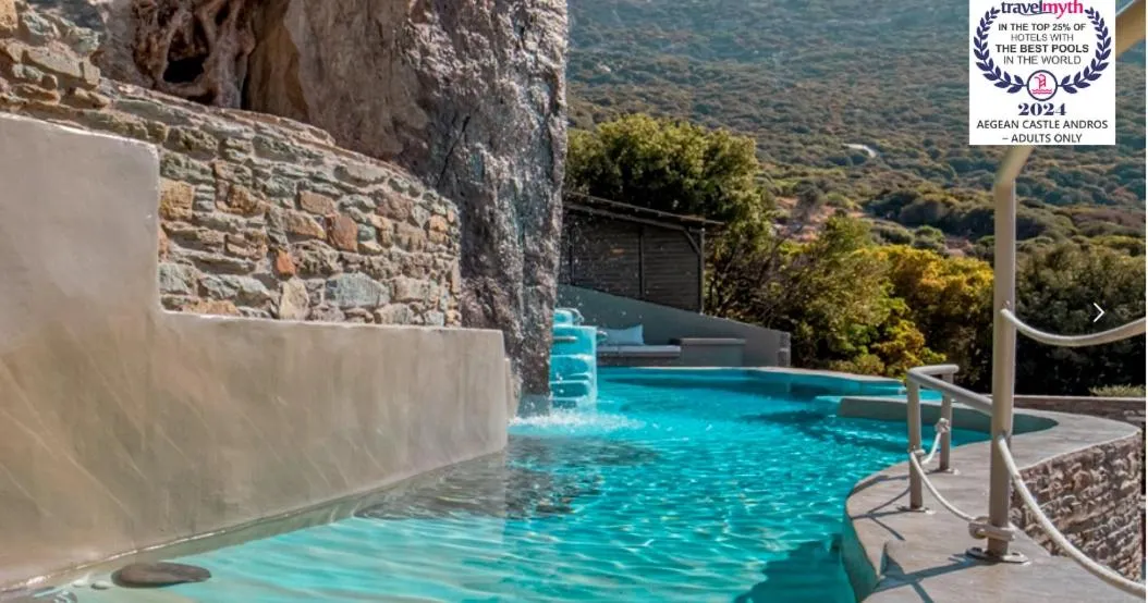 Swimming pool in Aegean Castle Andros – Adults Only