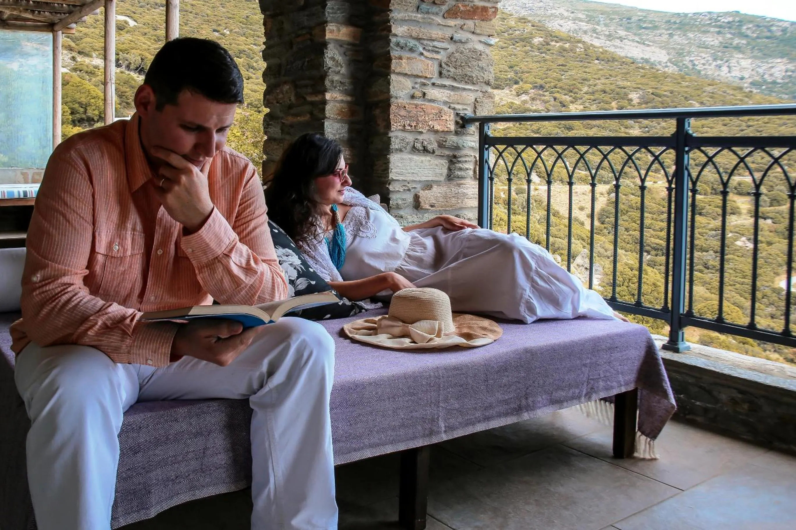 Balcony/Terrace in Aegean Castle Andros – Adults Only