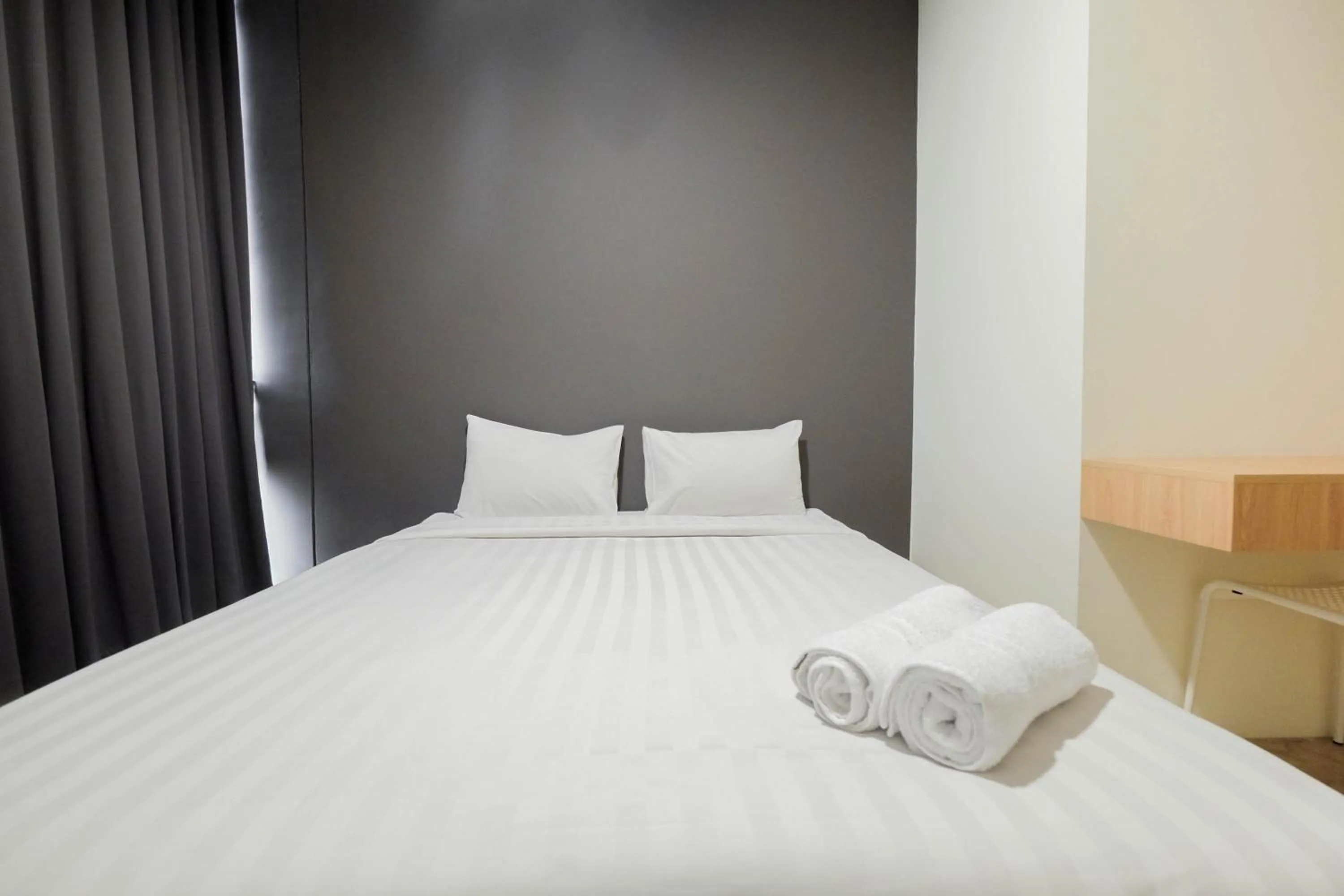 Bed in Comfy 3BR at L'Avenue Apartment Pancoran By Travelio