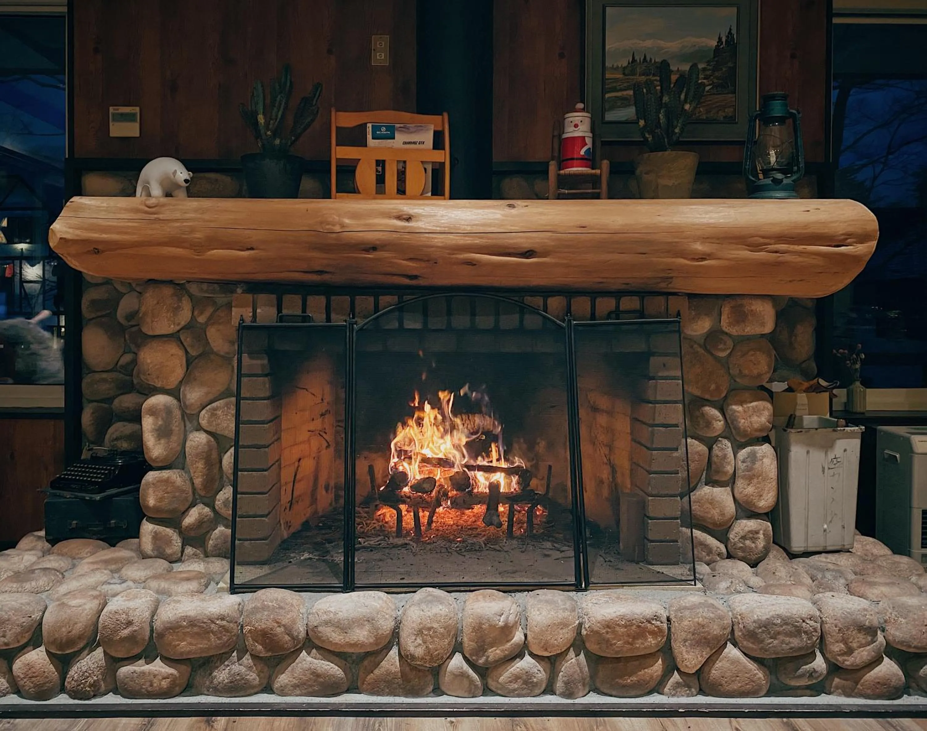 fireplace in Apricot Pension