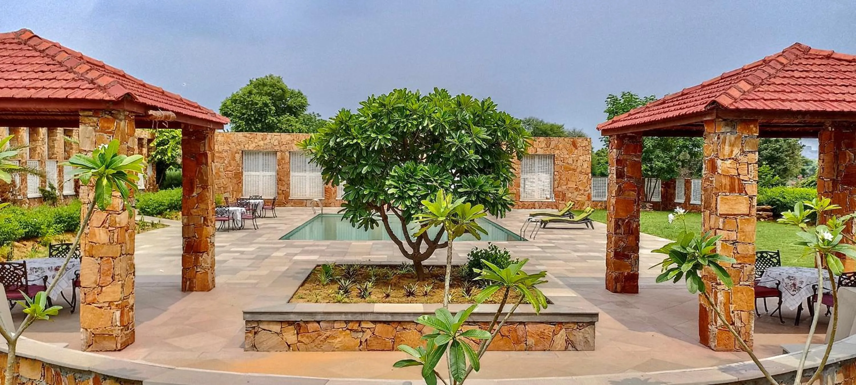 Pool view in Sariska Safari Lodge