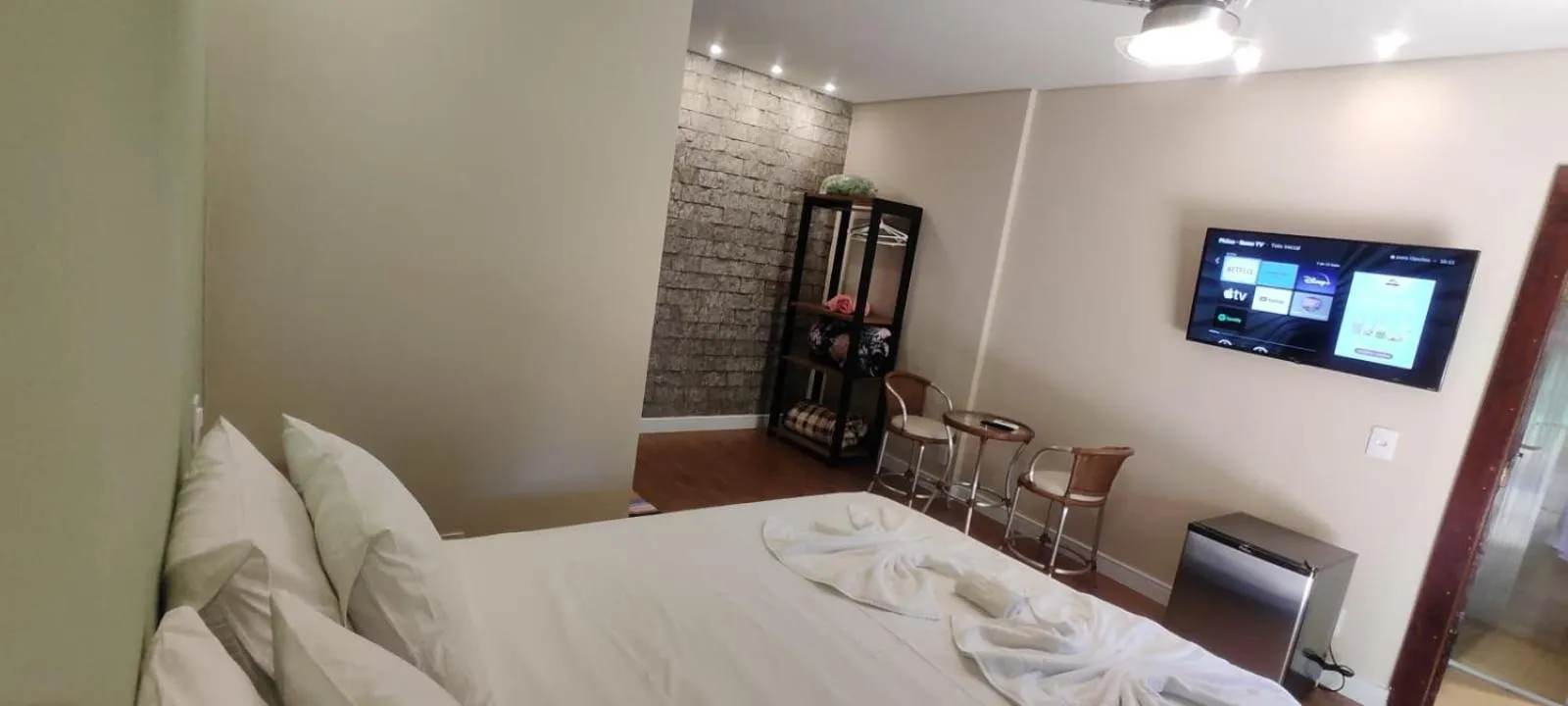 Bed in Pousada Banana Cipó