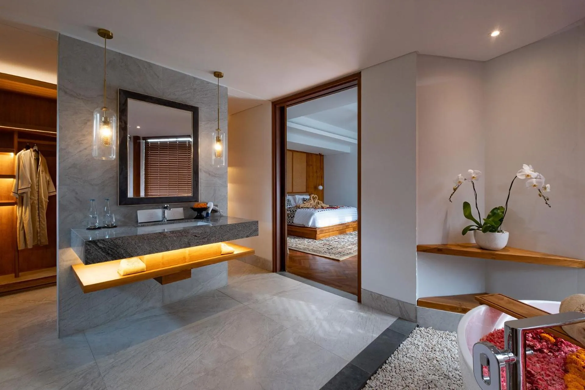 Bathroom, Bed in La Numa Villas Canggu