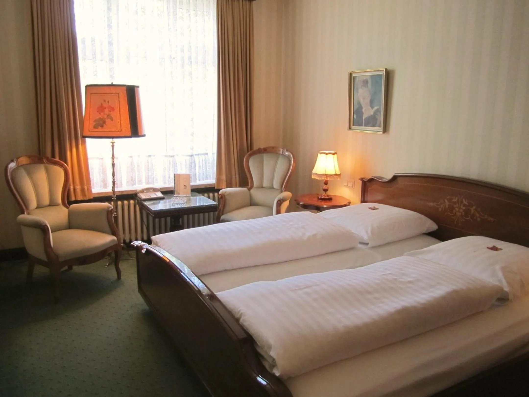 Bed in Hotel Stephan