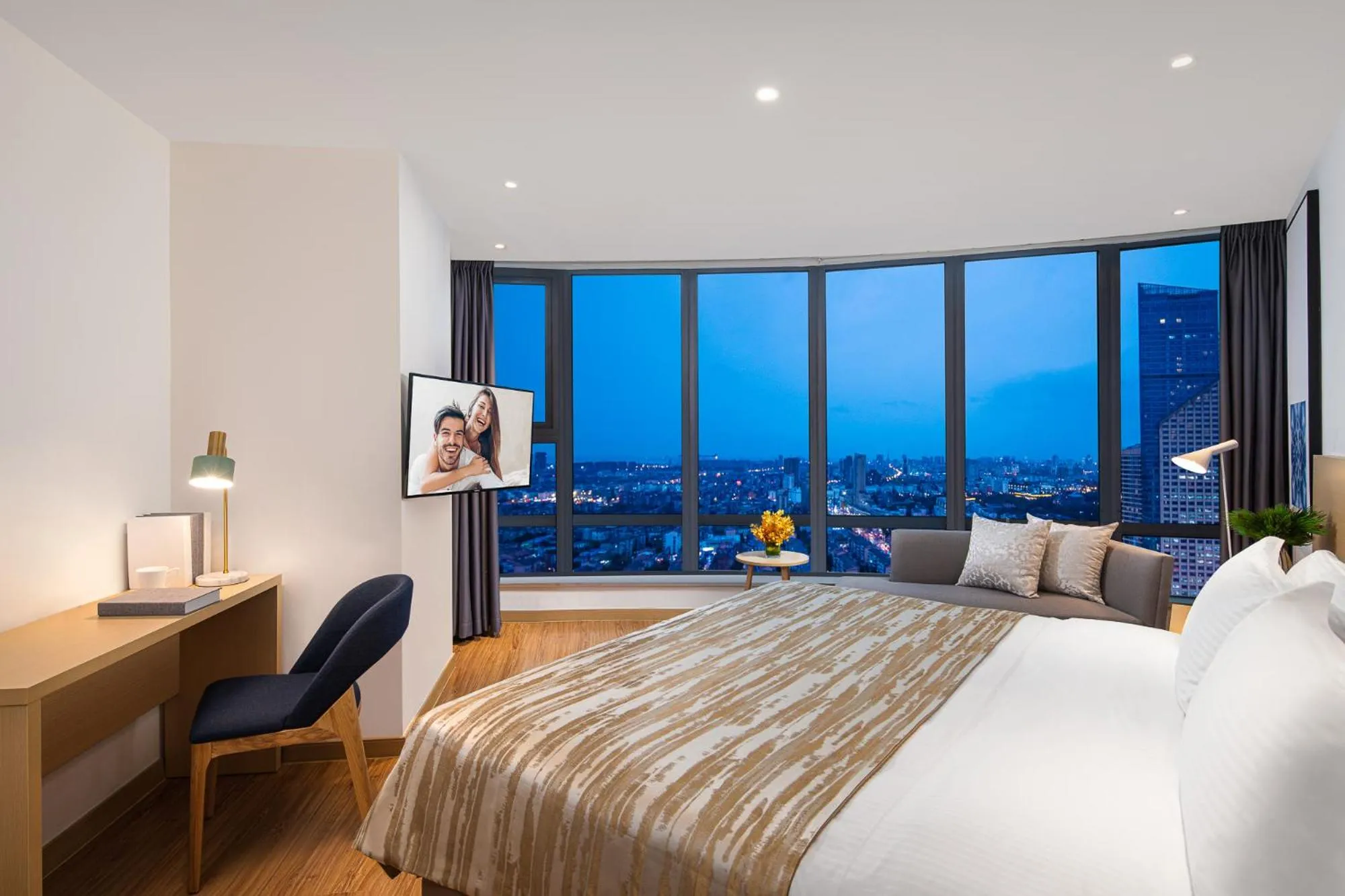 Bedroom, Bed in Joysuites Nantong