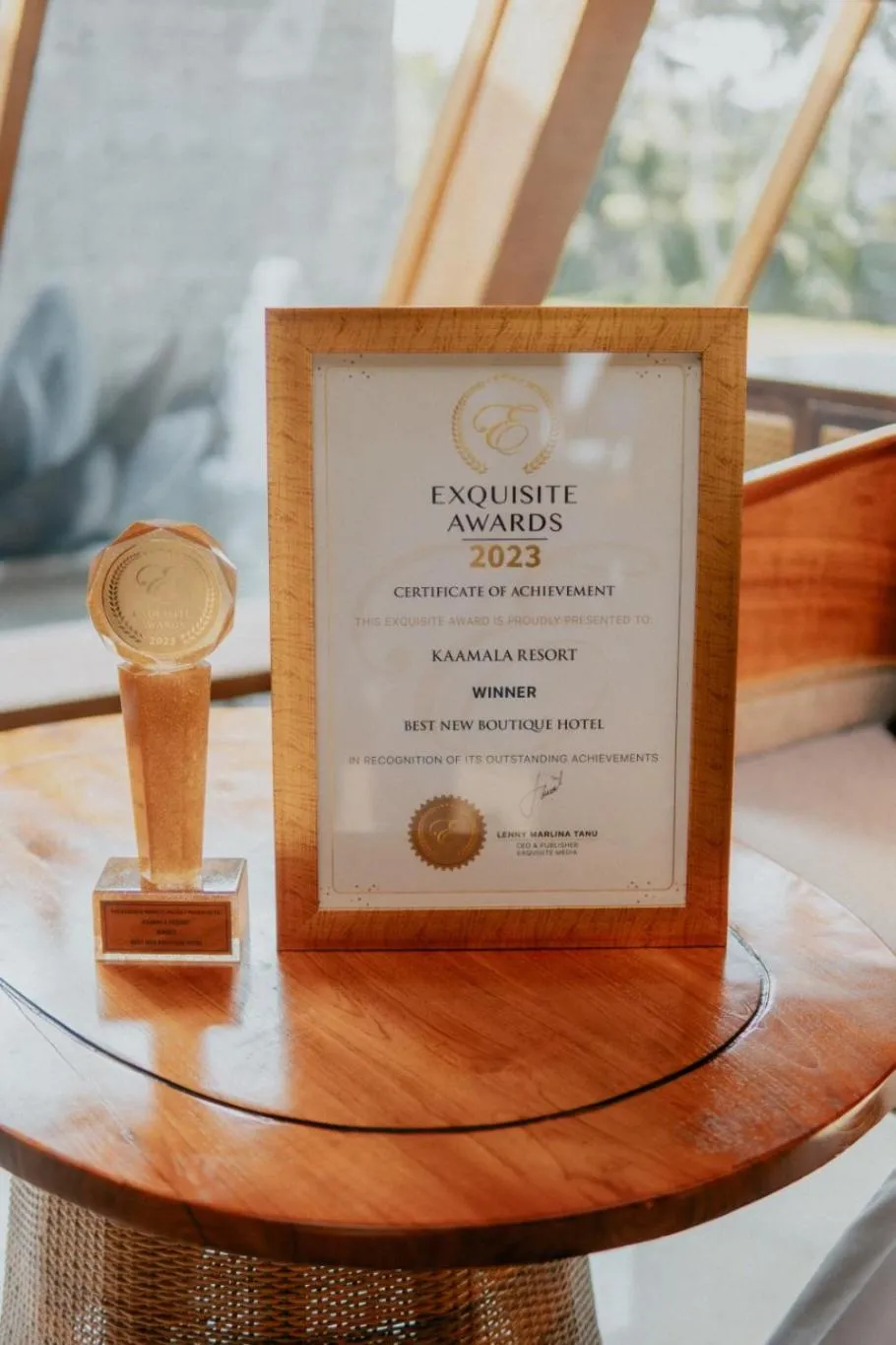 Certificate/Award in Kaamala Resort & Spa Ubud by Ini Vie Hospitality