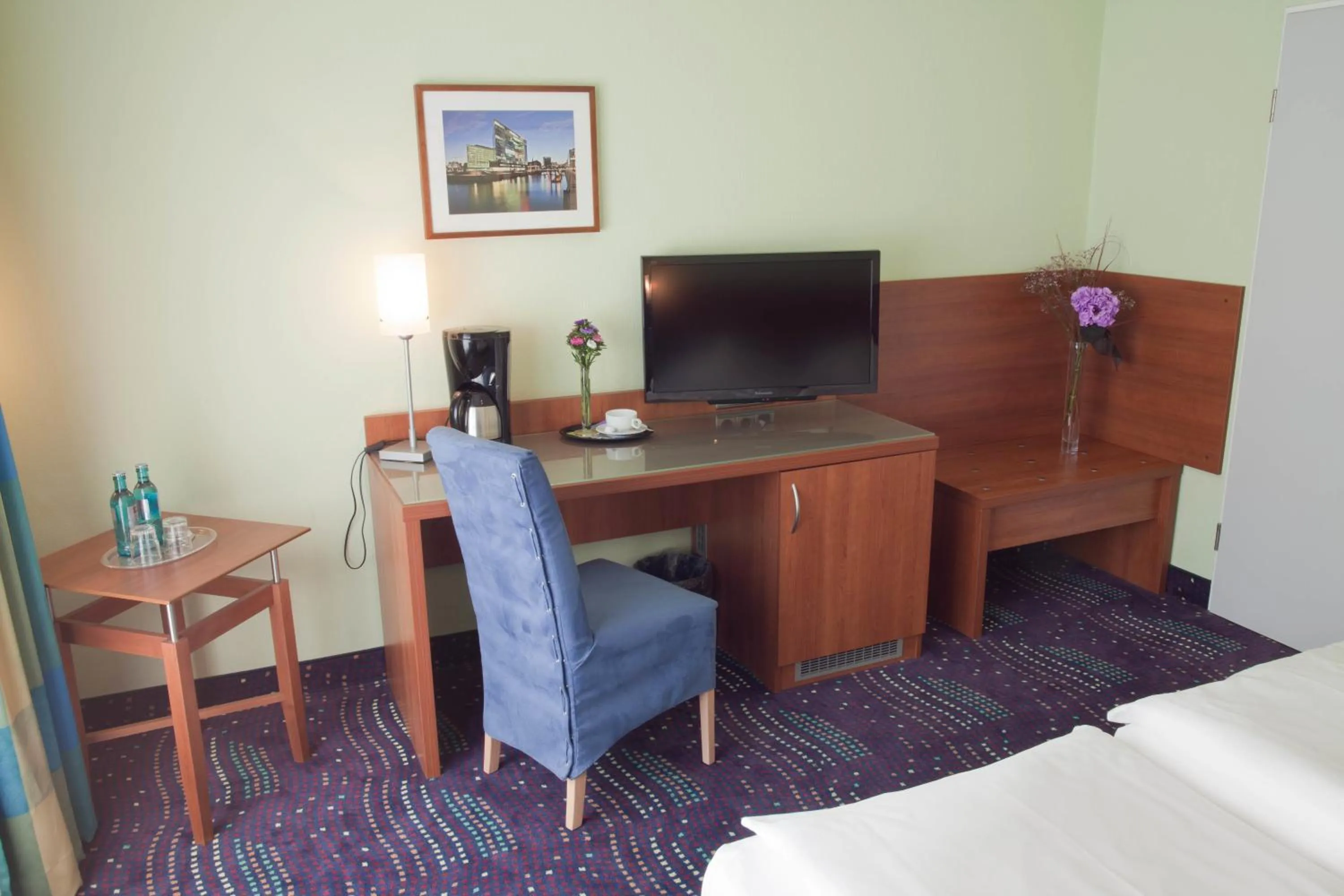 Decorative detail, Bed in Hotel Hanseport Hamburg