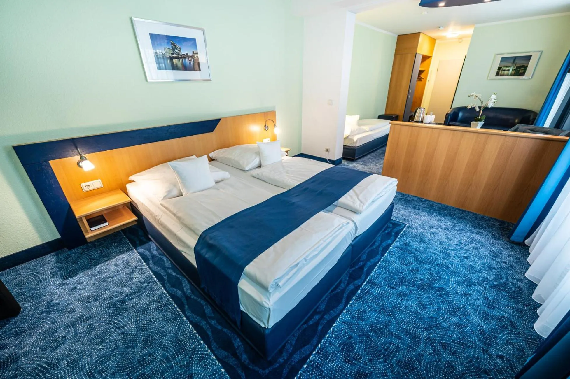 Bed in Hotel Hanseport Hamburg