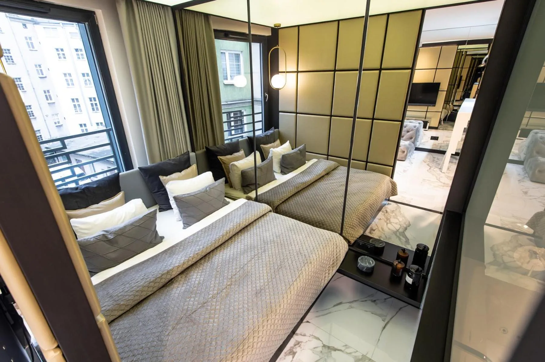 Bed in Super Apartment with Hot Tub