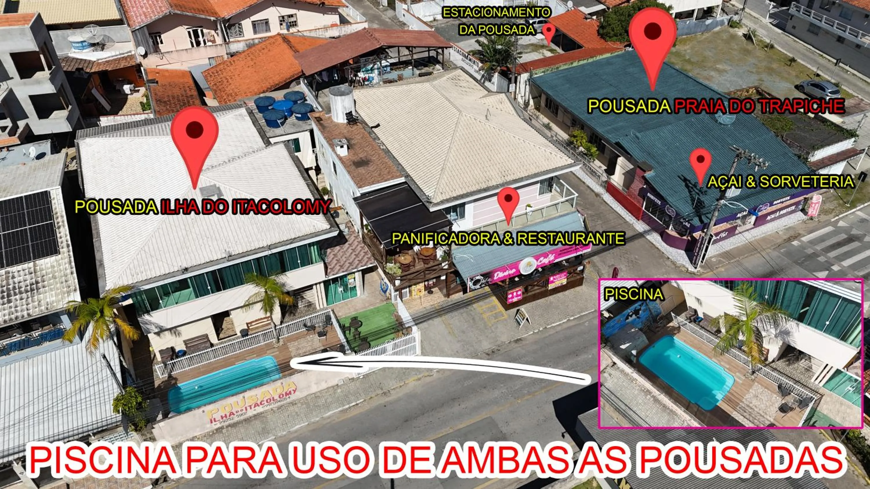 Pool view in Pousada Praia do Trapiche