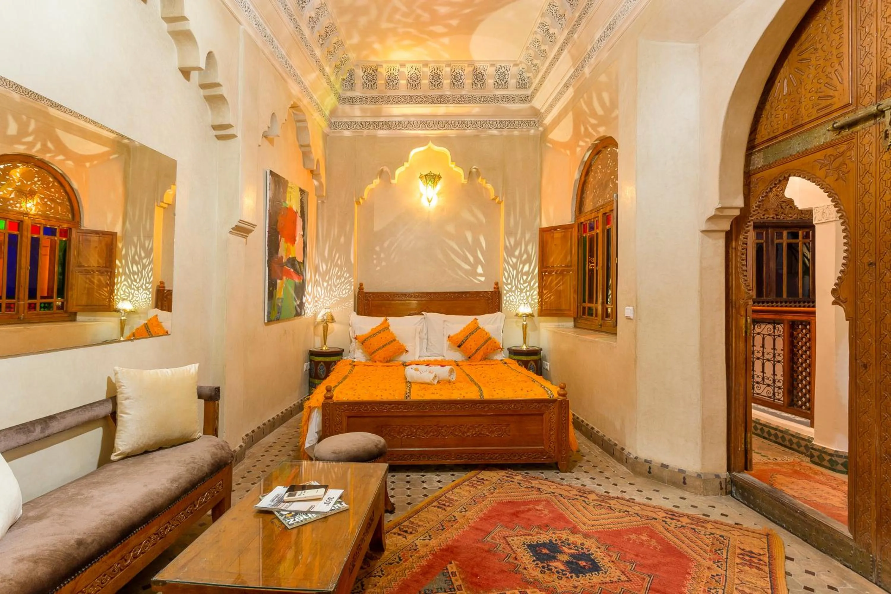 Bed in Riad Agdal Royal & Spa