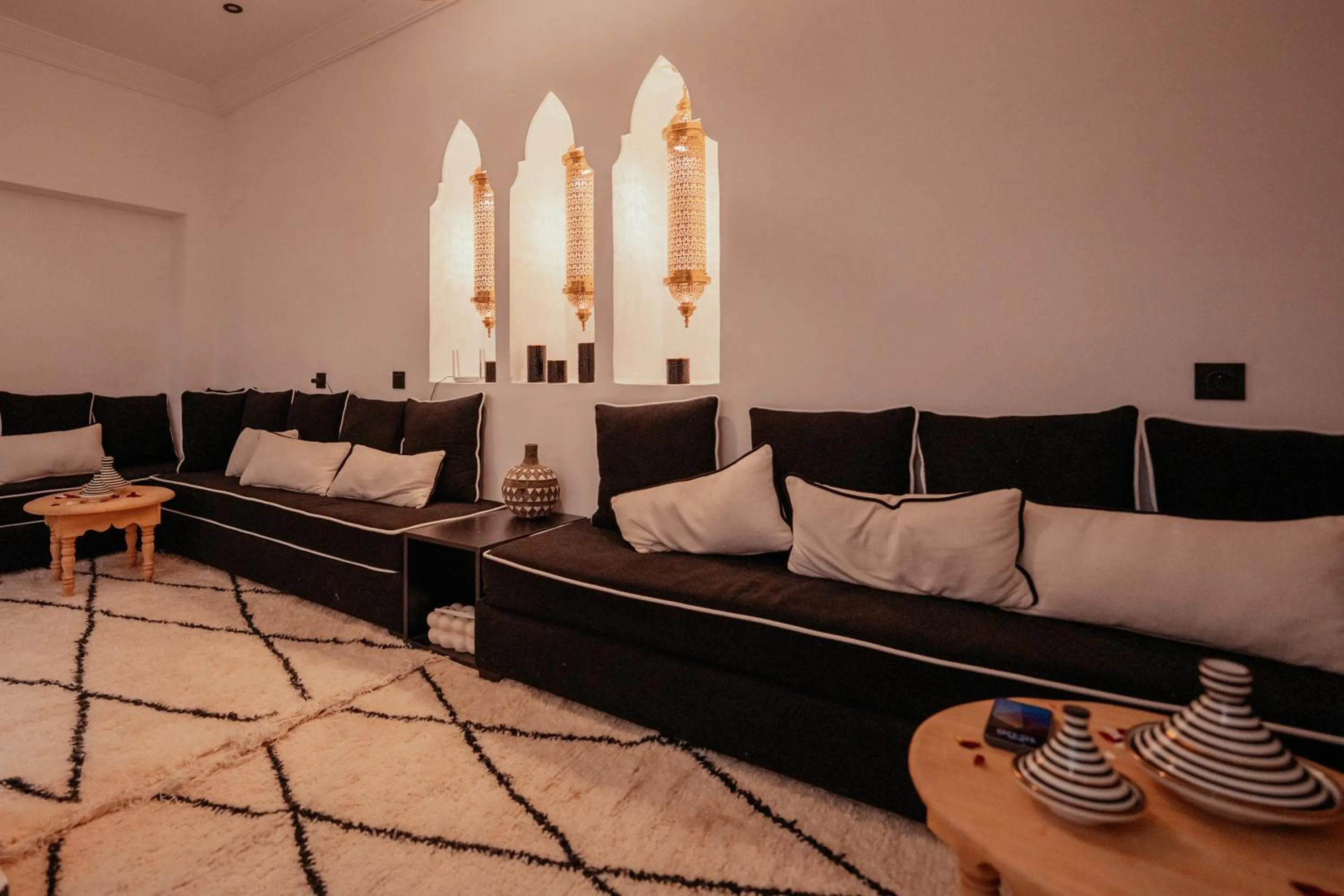 Seating area in Riad Agdal Royal & Spa