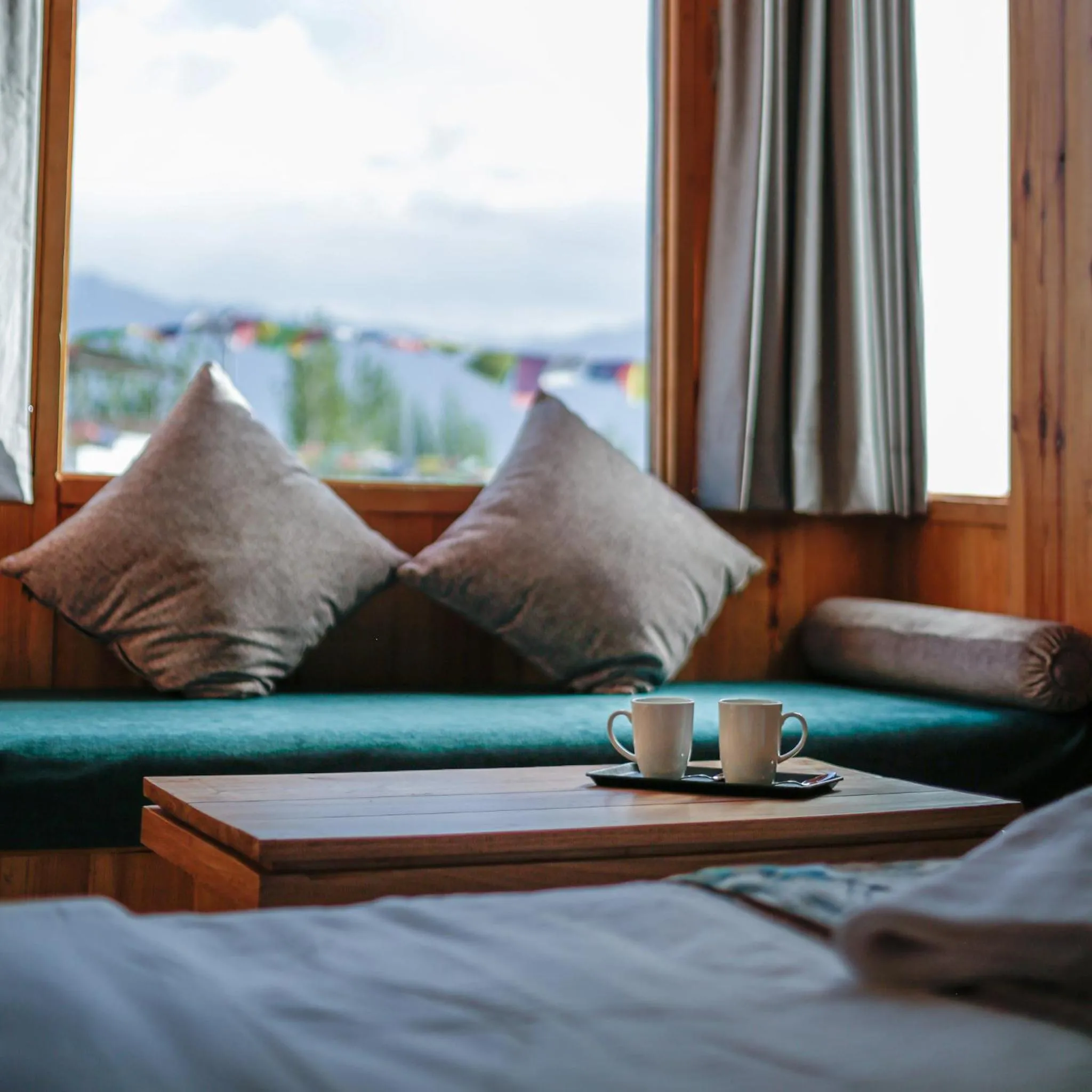 Seating area, Bed in The Bodhi Tree Ladakh