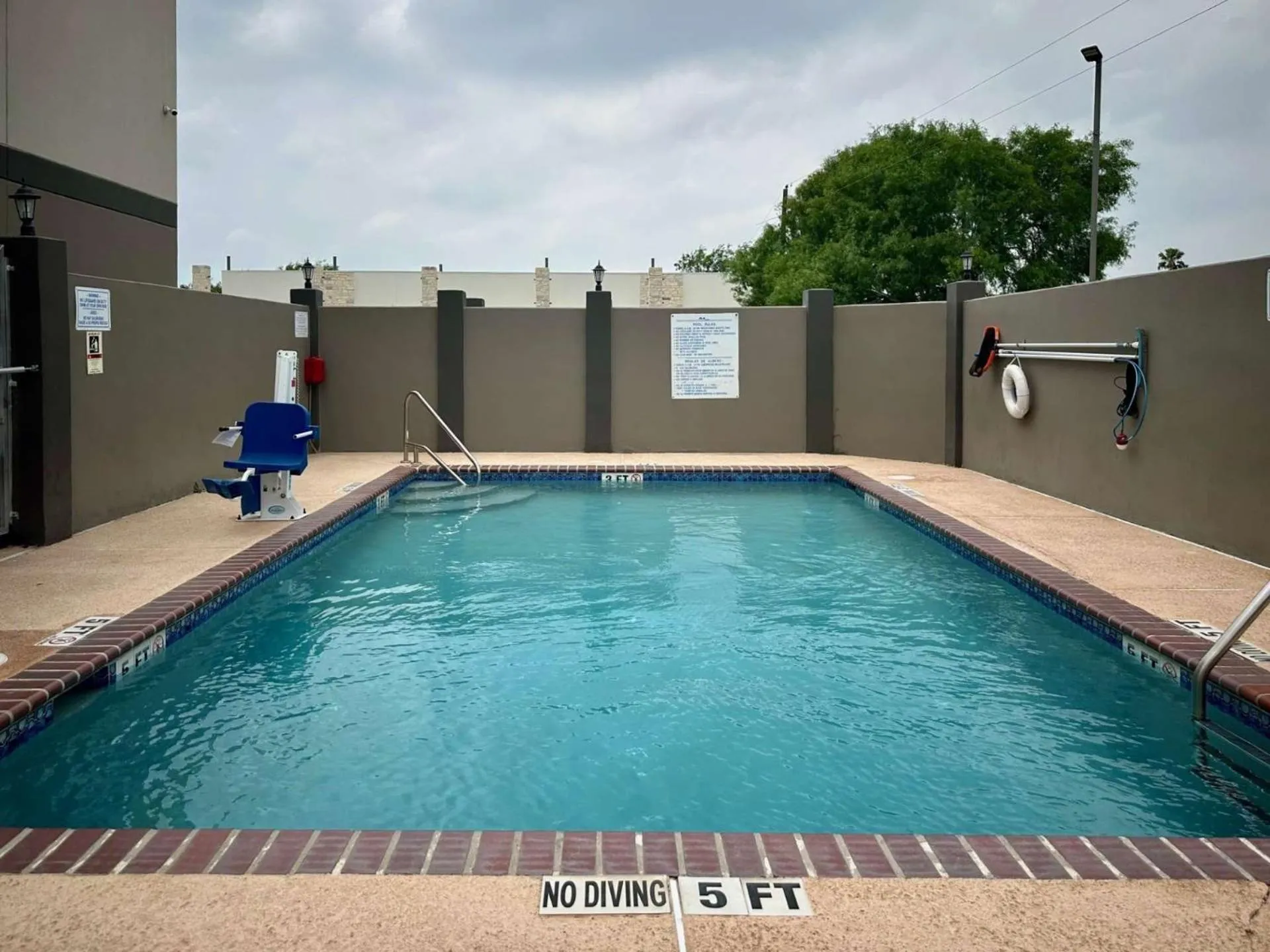 Pool view in Motel 6-Mission, TX