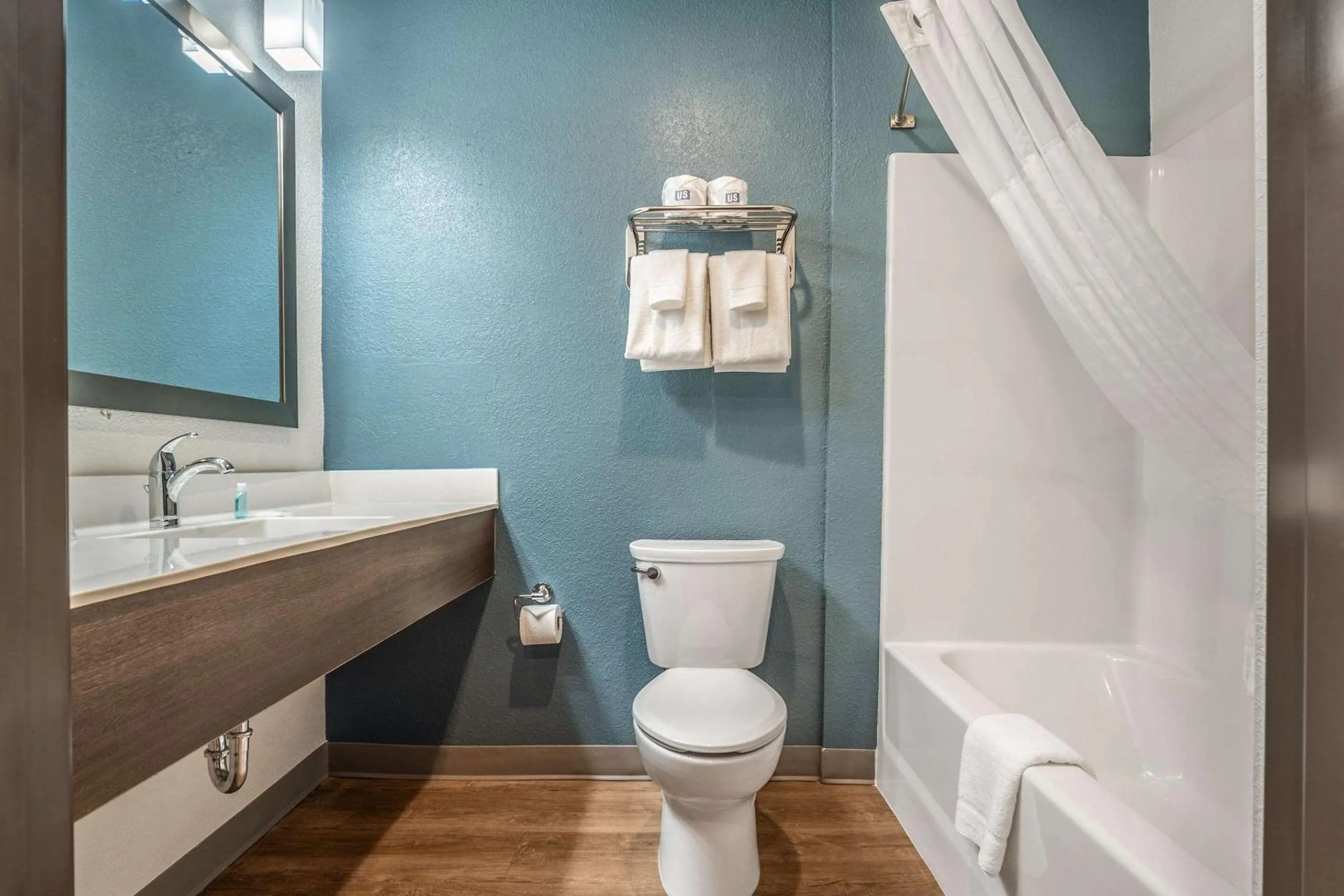 Bathroom in WoodSpring Suites Naples West