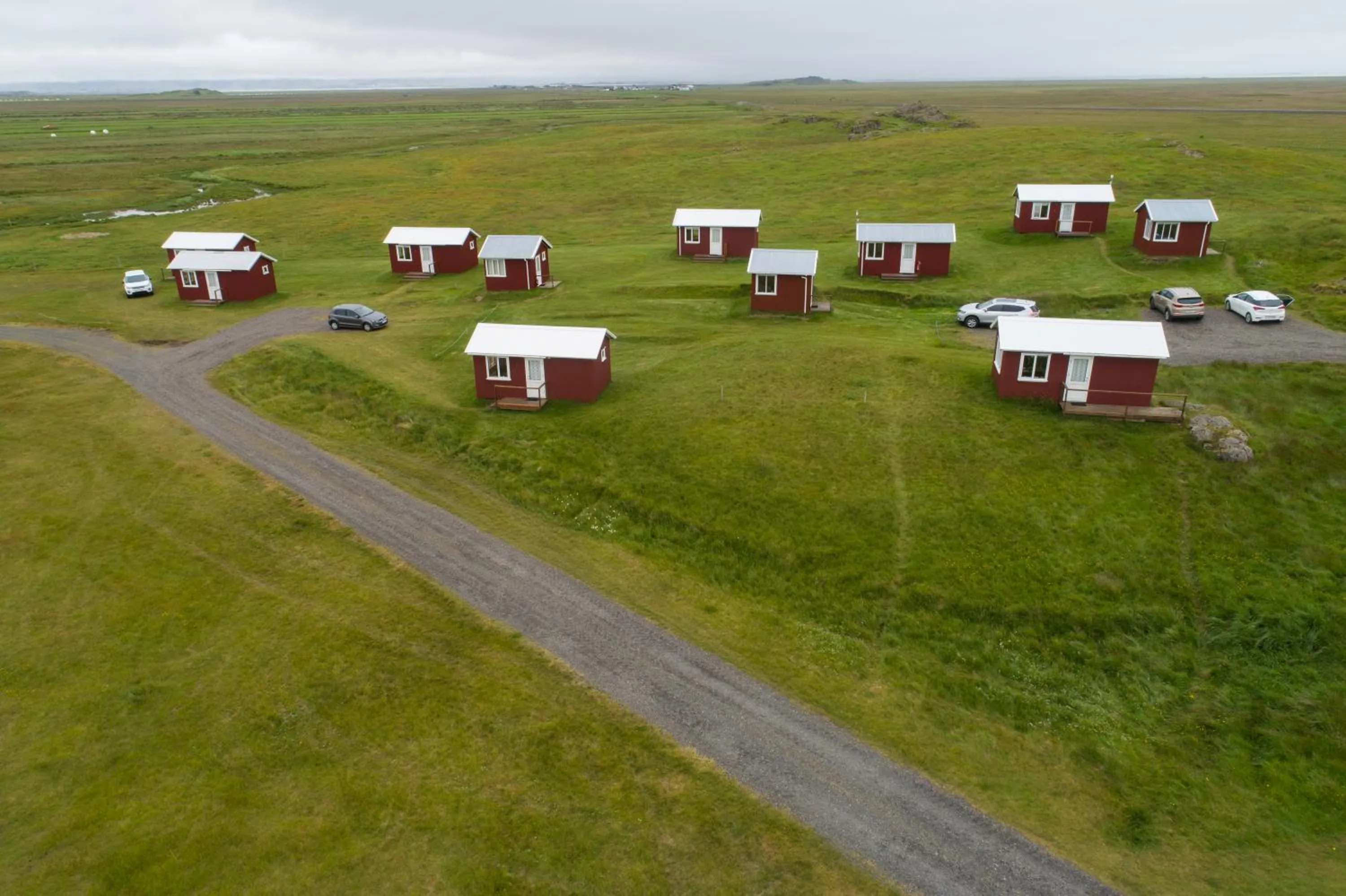 Bird's eye view in Lambhus Glacier View Cabins