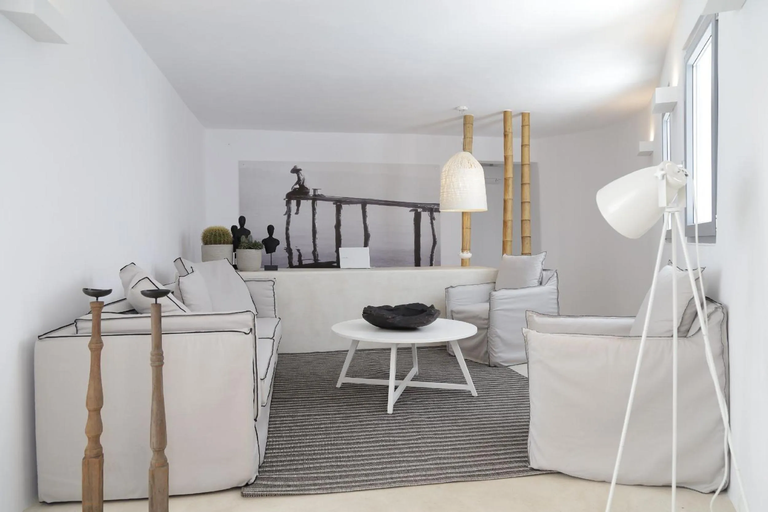 Living room, Bed in Livin Mykonos Hotel - Adults Only