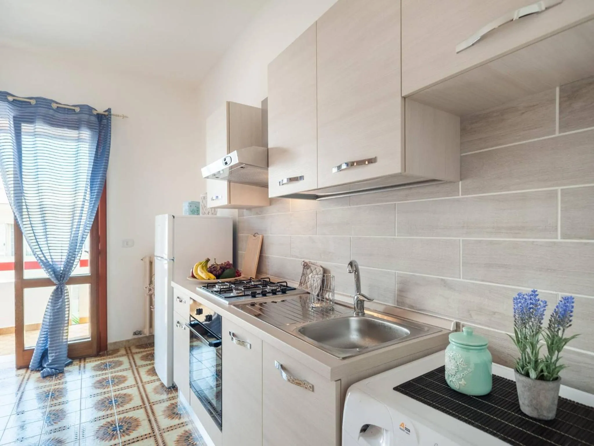 kitchen in Elegant Apartment With Sea View In Otranto, Wifi, Air Conditioning And Parking