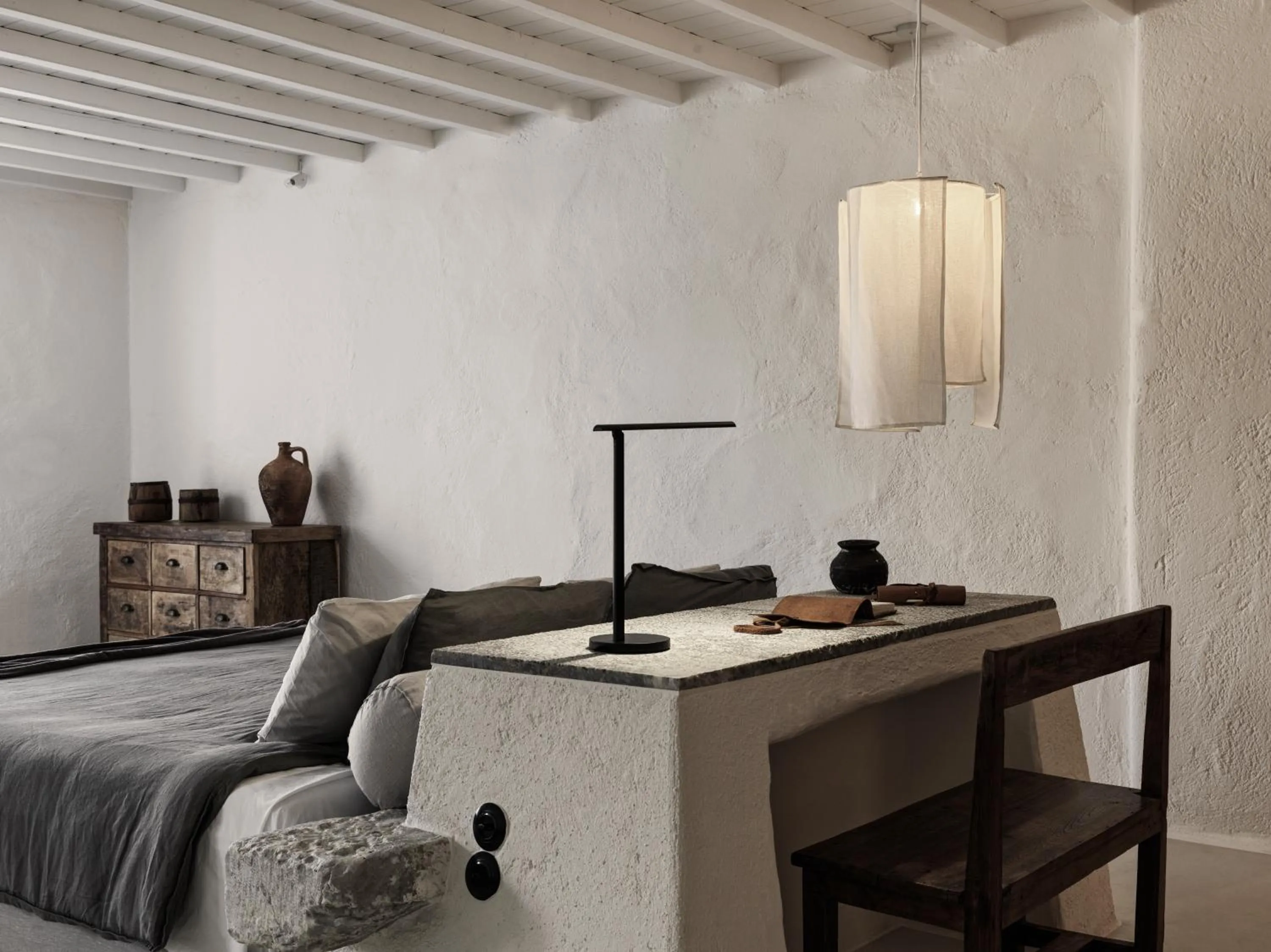 Bedroom, Bed in Nomad Mykonos - Small Luxury Hotels of the World