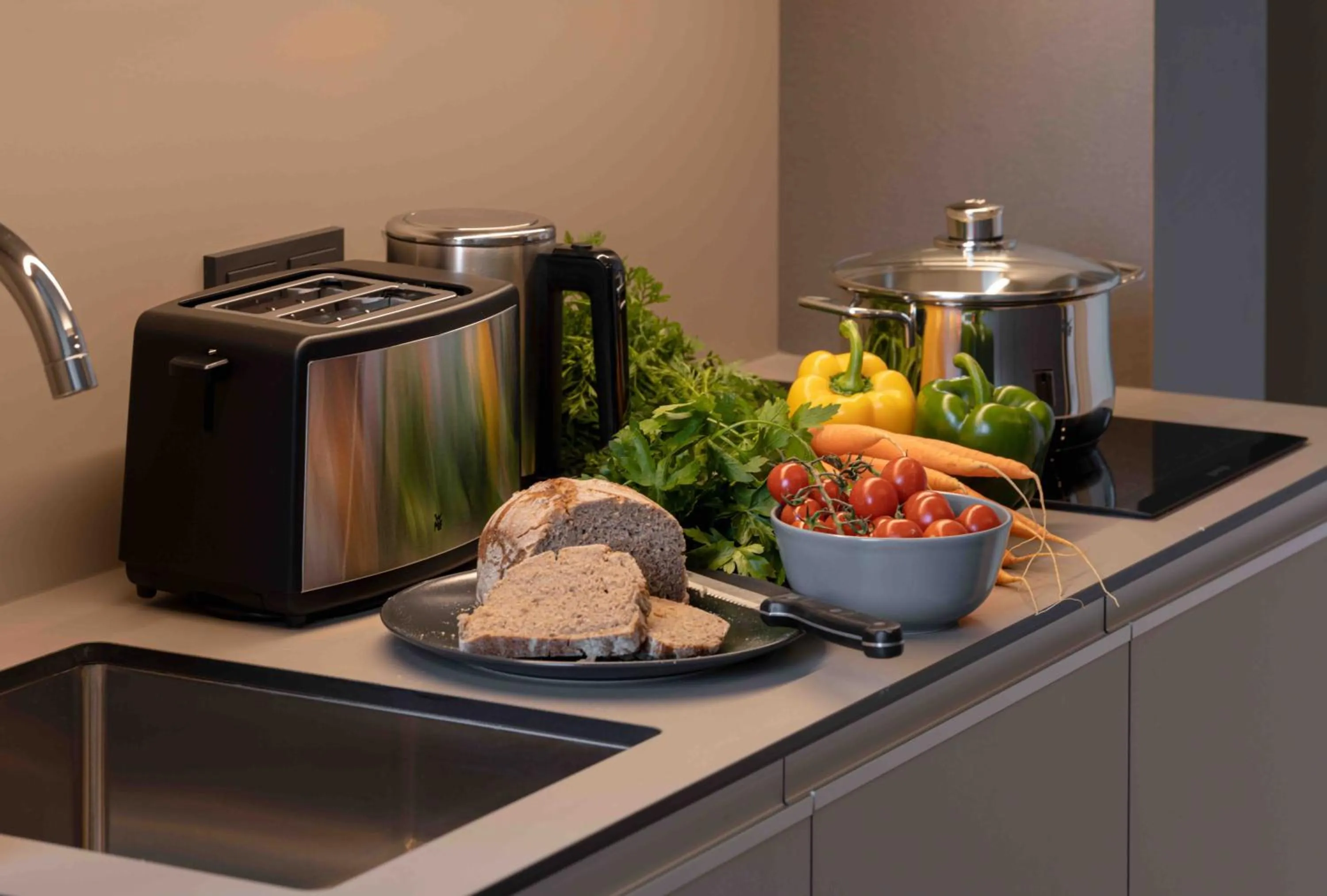 Kitchen or kitchenette in OBERDECK Studio Apartments - Adults only