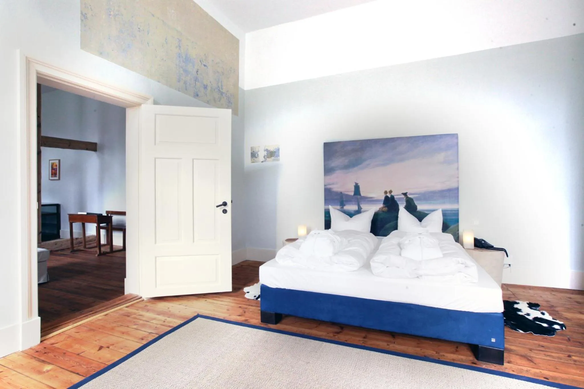 Bed in Kavaliershaus Schloß Blücher am Finckenersee