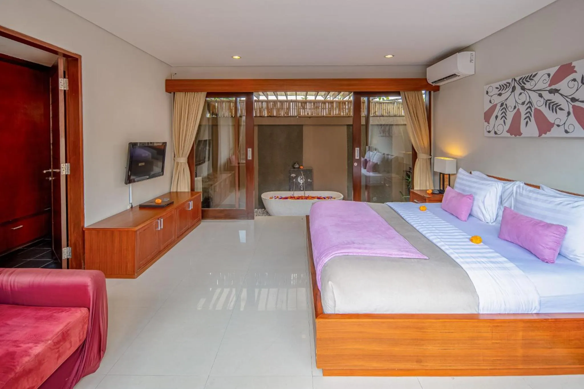 Bedroom, Bed in Nyanyi Sanctuary Villa Tabanan by Ini Vie Hospitality